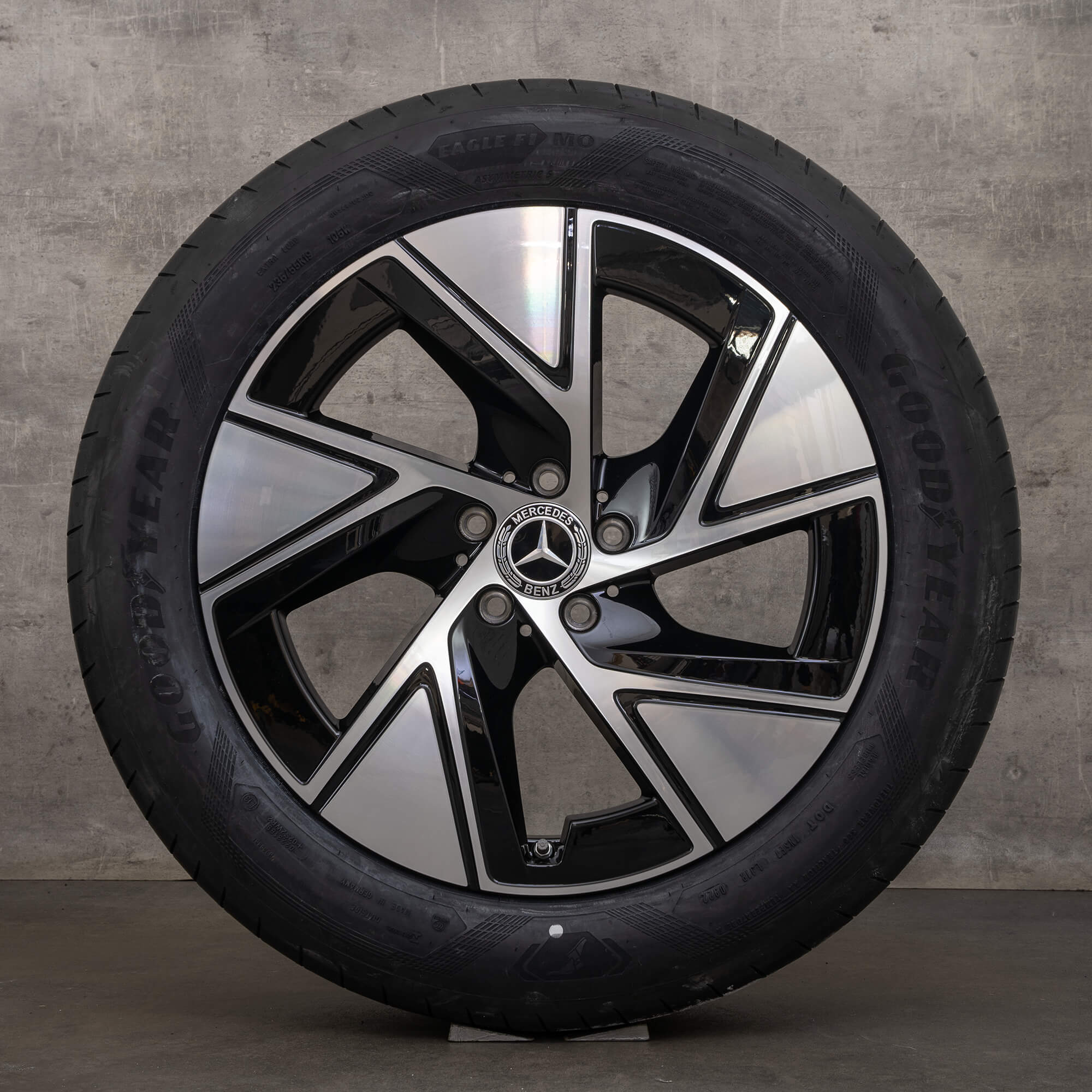 Genuine Mercedes Benz GLC cerchi 19 pollici X254 C254 ruote estive A2544015200 nero lucido girato NUOVO