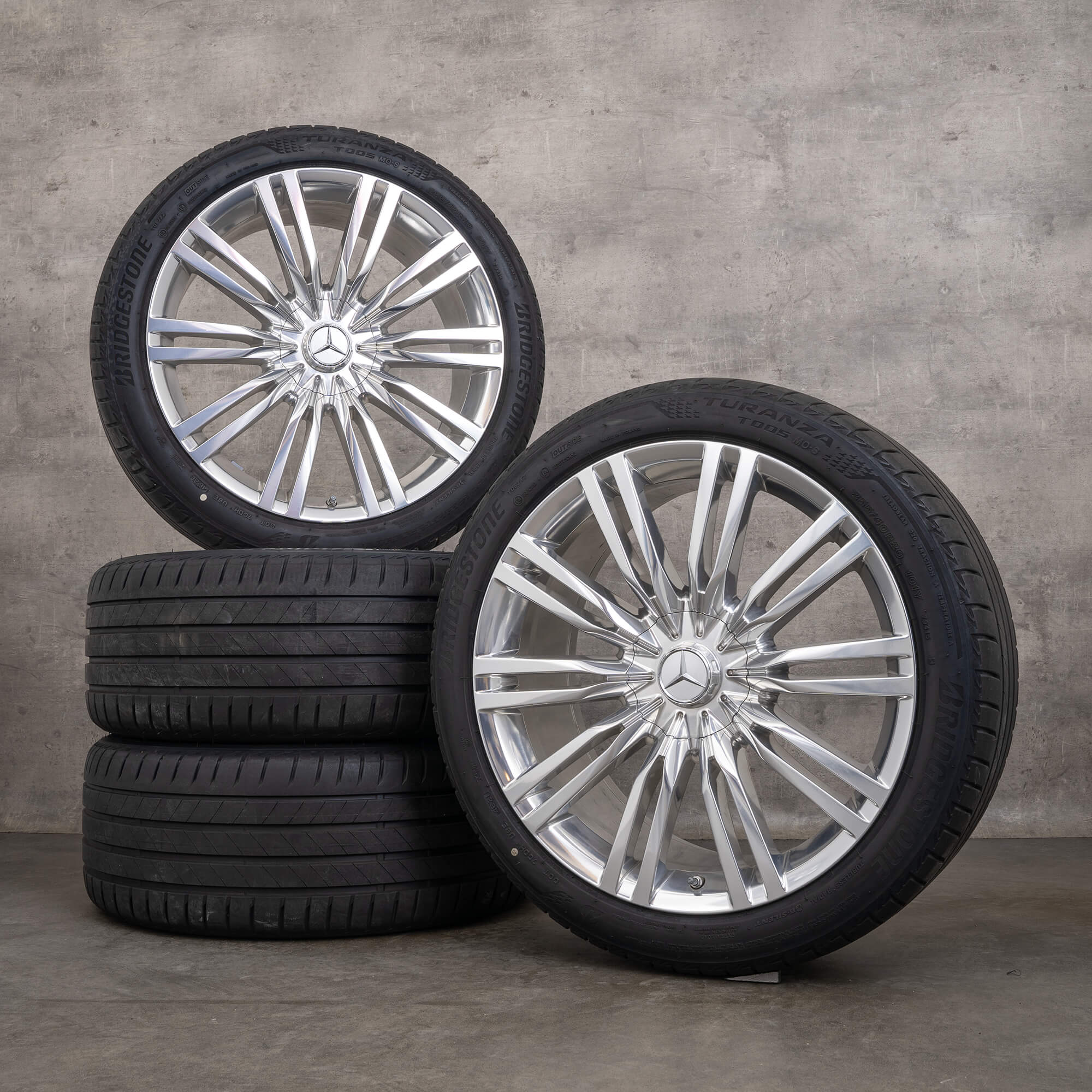 Alkuperäiset Maybach Mercedes Benz S-sarja vanteet 20 tuuman W223 Z223 kesäpyörät A2234014000 kromi kesärenkaat
