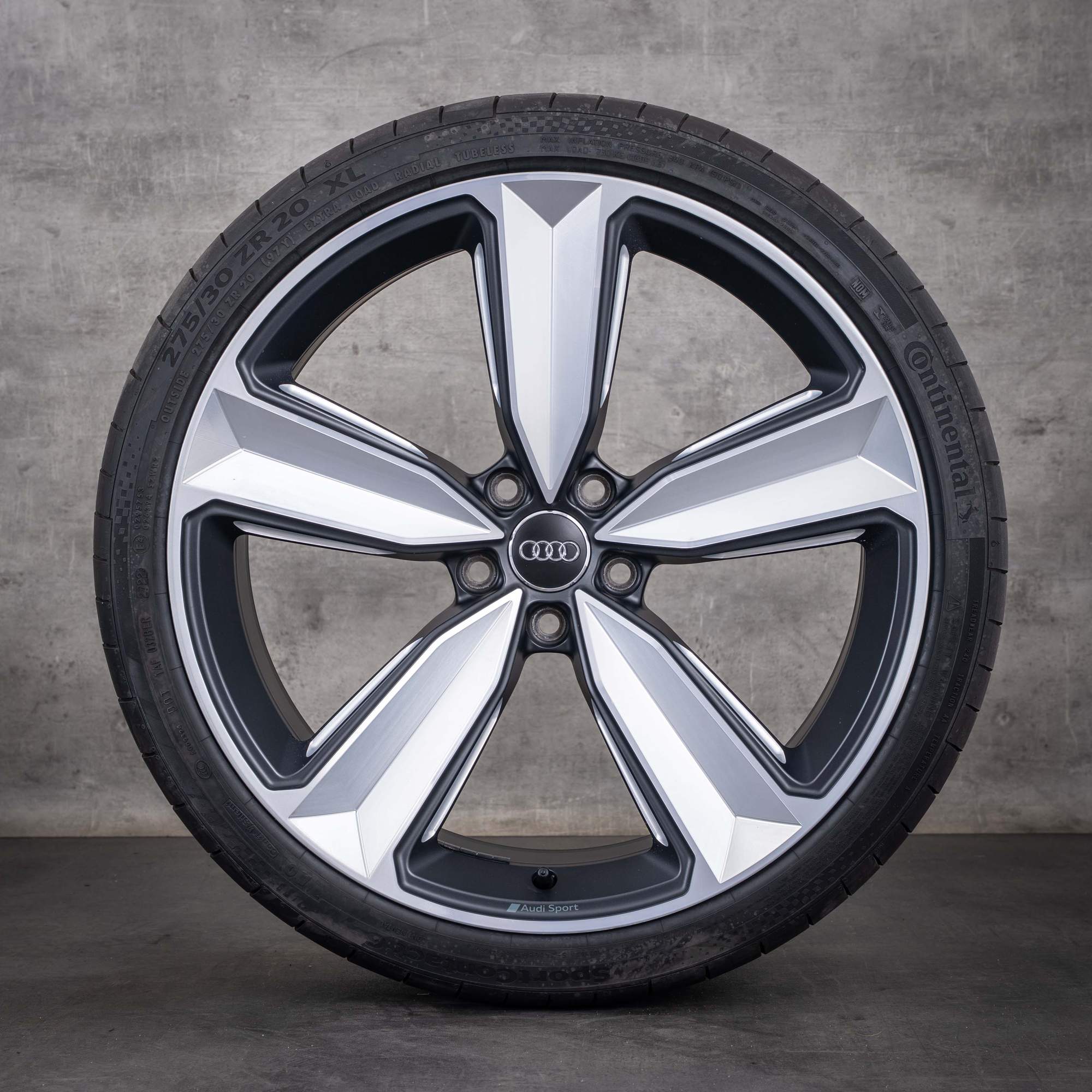 OEM Audi RS4 RS5 winter wheels 20inch B9 8W F5 rims Peak 8W0601025CS Matte Black Polished Finish