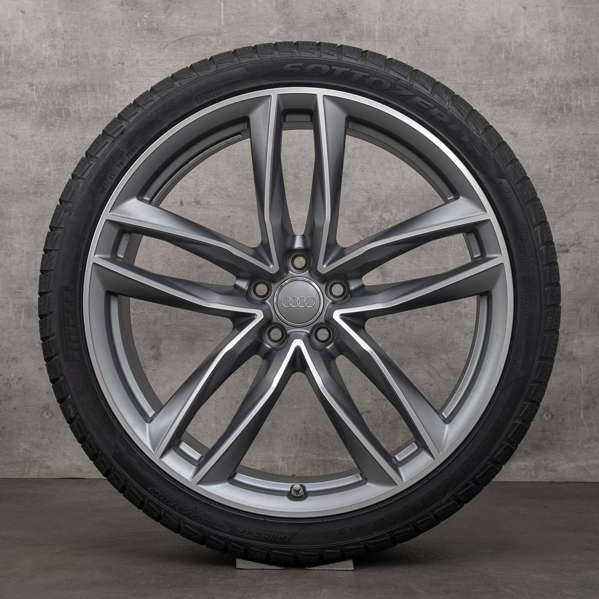 Original Audi RS6 Winterräder 21 Zoll 4G C7 Felgen S Line 4G0601025CF titan matt glanzgedreht