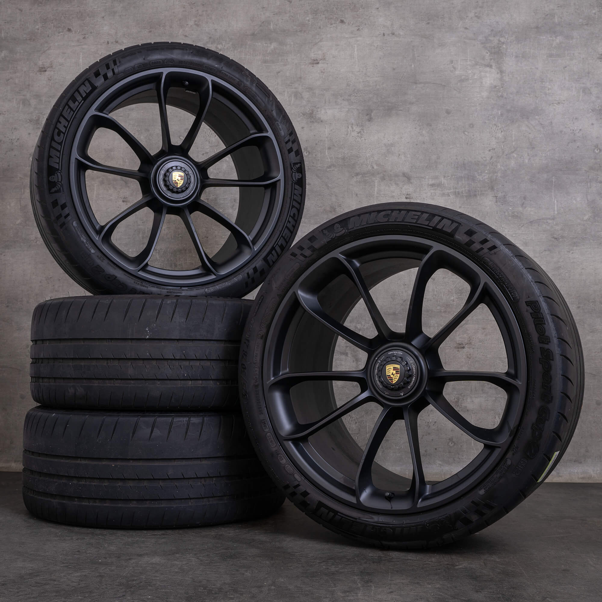 Originele Porsche 911 GT2 GT3 RS velgen 20 21 inch 991 II zomerwielen 99136216283 99136216784 zwart mat