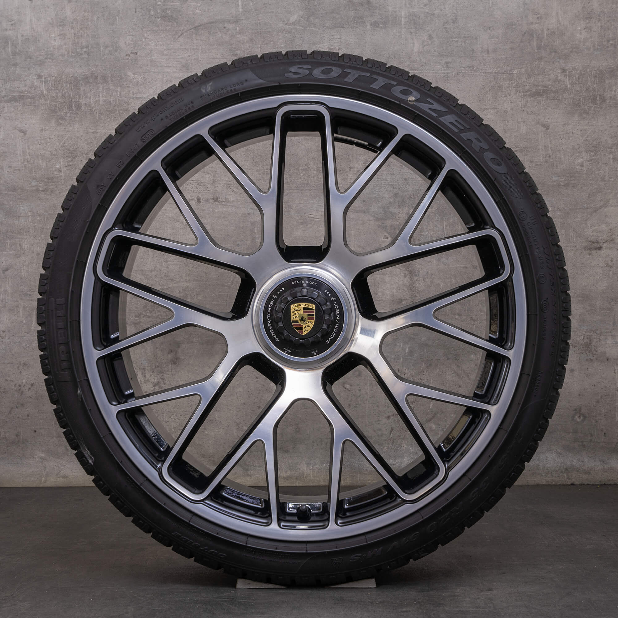 Oryginalne koła zimowe Porsche 911 20 cali 991 I II Felgi 99136216284 99136216634 GT3 czarne polerowane