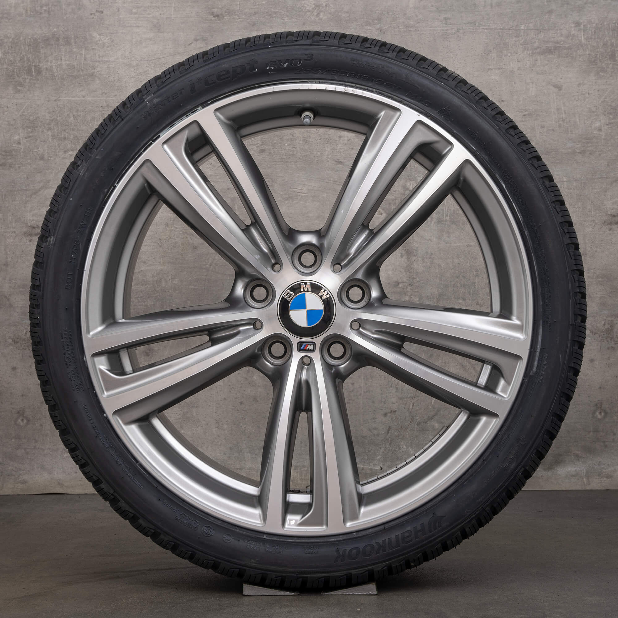 Originální alu kola BMW řady 3 4 19 palců F30 F31 F32 F33 F36 Gran Coupe letni styling 442 M 7852493 7852494 ferric grey lesklá soustružená NOVÁ