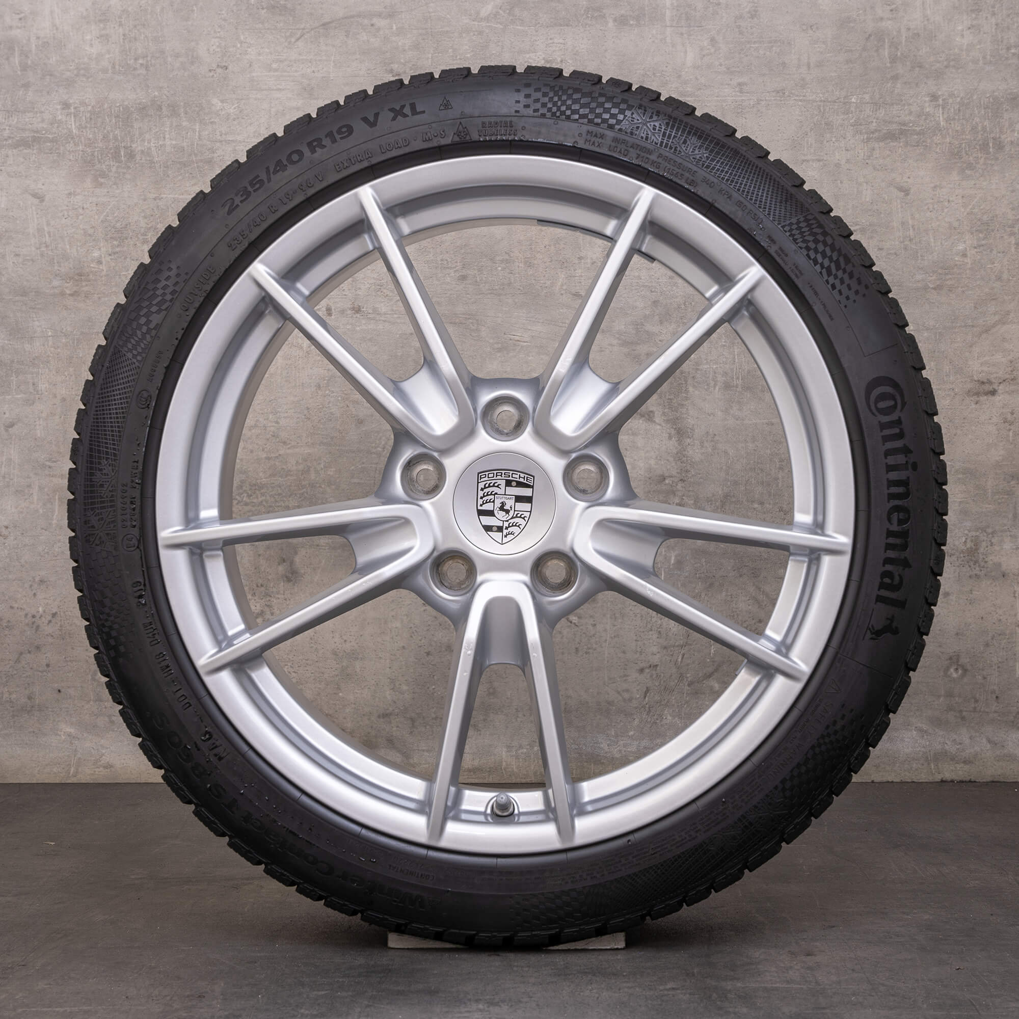 Oryginalne koła zimowe Porsche 911 19 20 cali 992 I Felgi Carrera 992601025 992601025B srebrne błyszczące