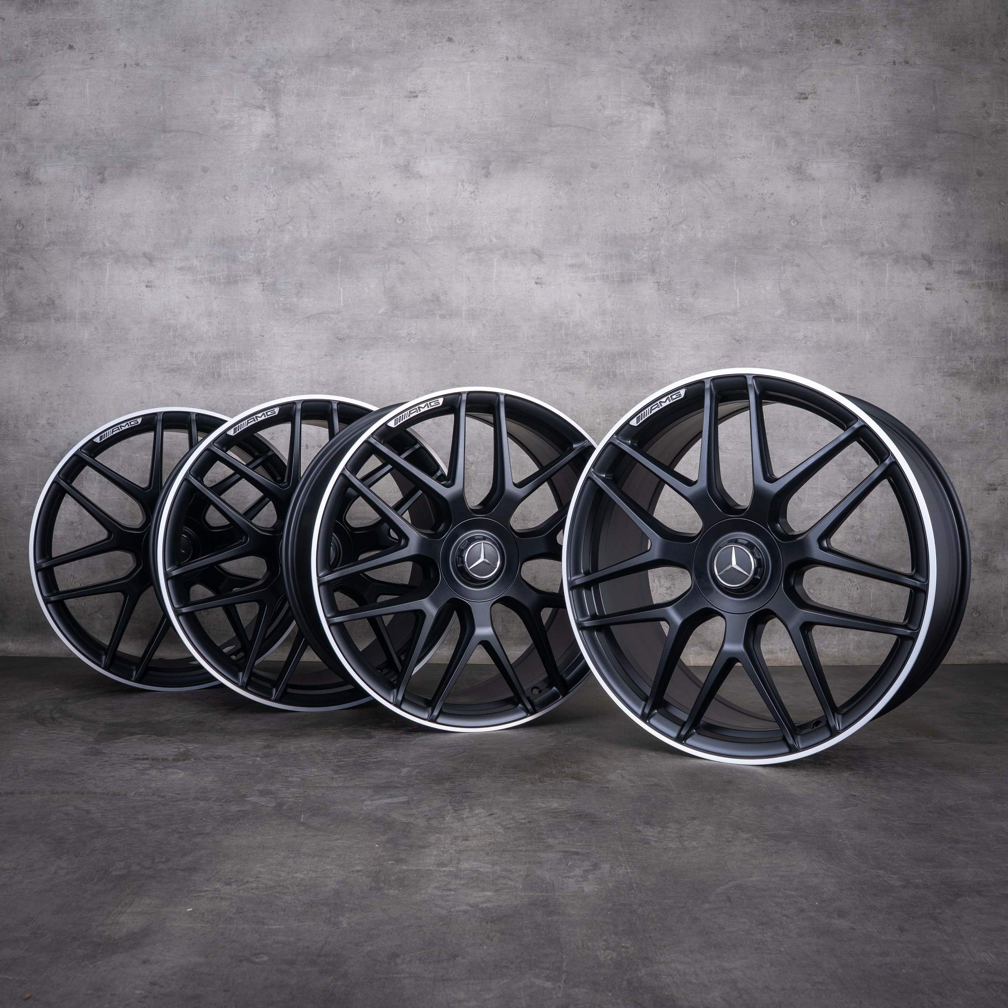 Jante originale Mercedes AMG GLE 53 de 22 de inci W167 A1674015601 A1674015701 design cu spițe încrucișate negru mat diamantate NOI