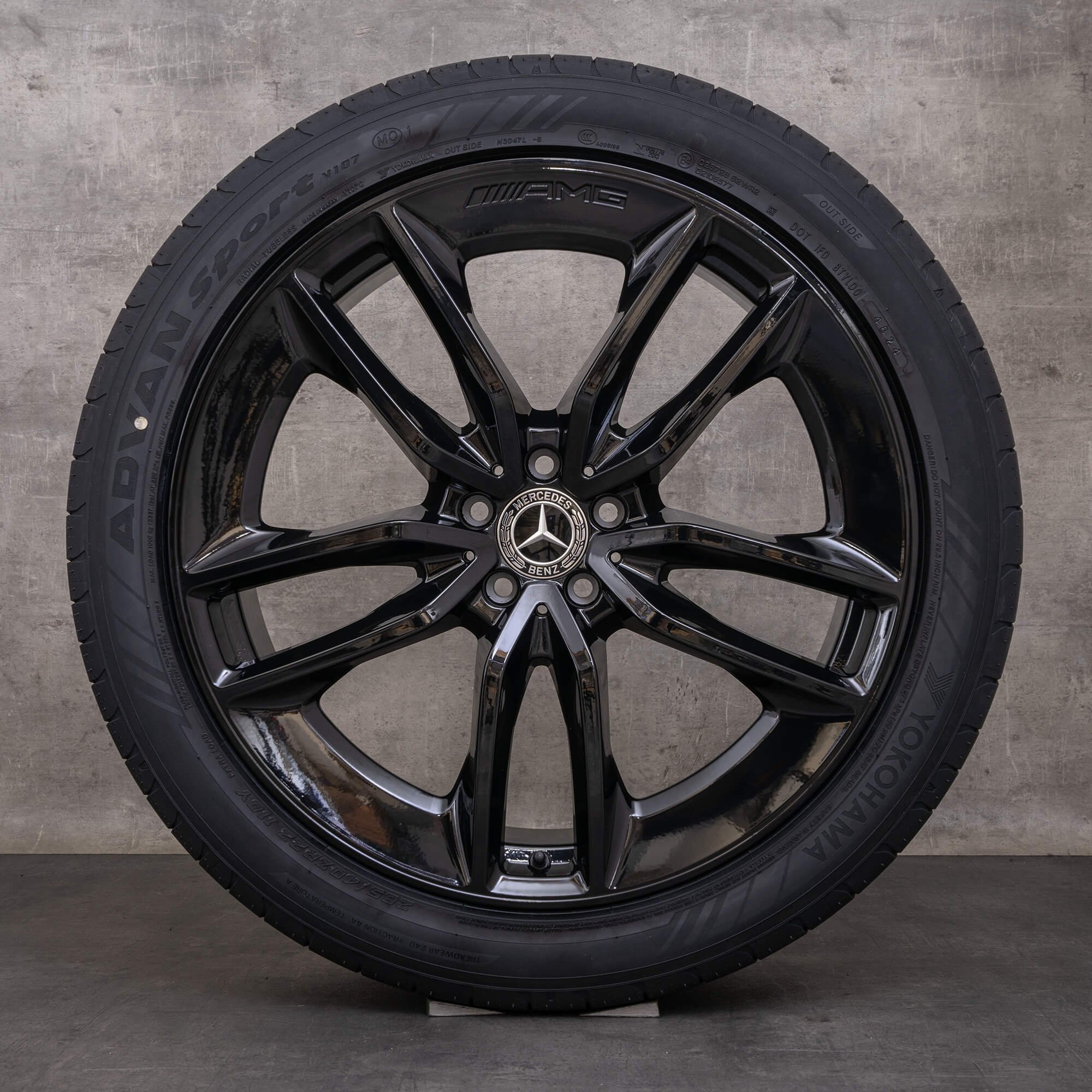 OEM Mercedes Benz GLE AMG snow tire packages 22 inch W167 V167 Rims A1674013600 A1674013700 black glossy turned