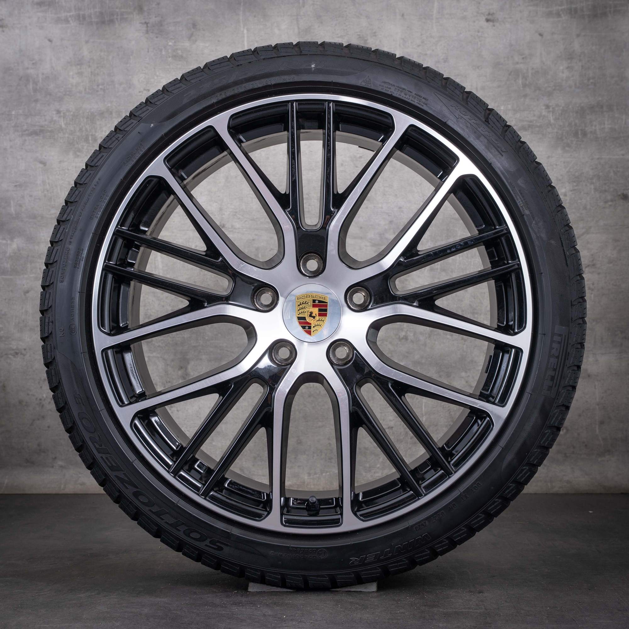 Original Porsche Panamera 971 Winterräder 21 Zoll Felgen 971601025BT 971698025G schwarz glanzgedreht