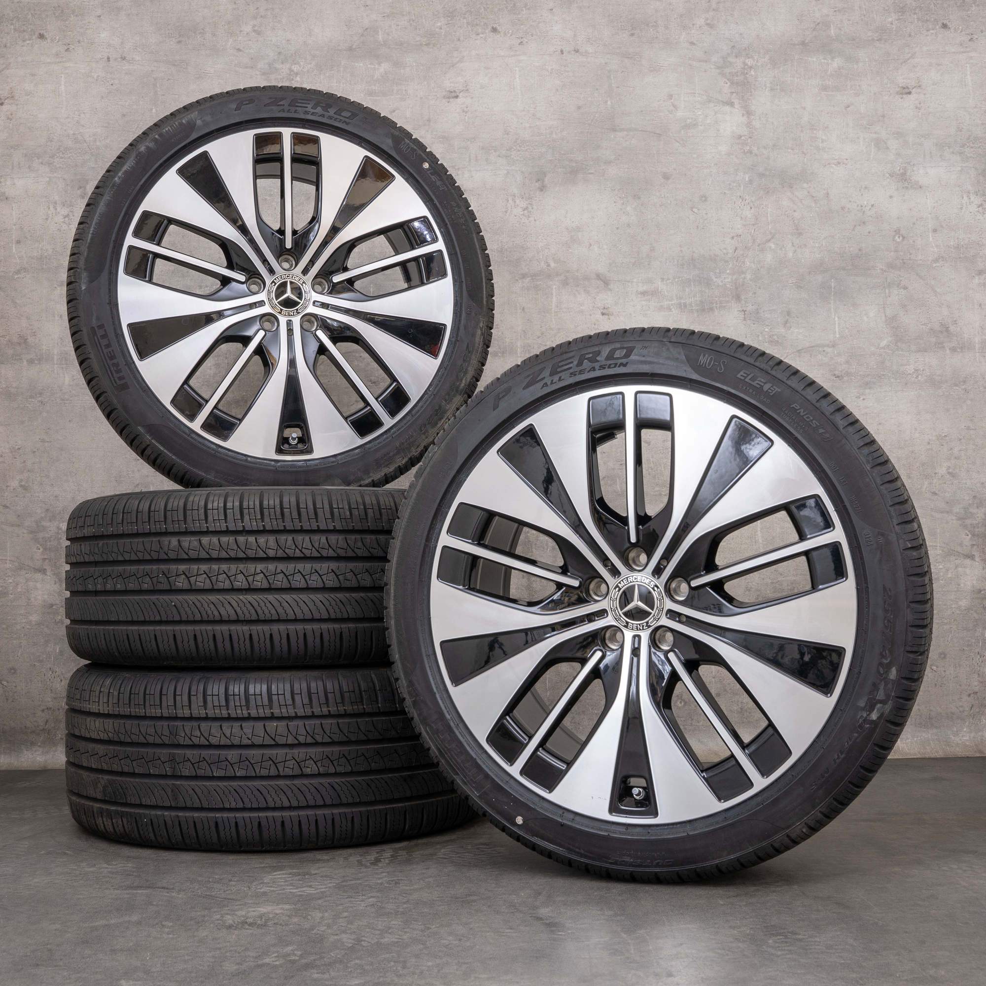 Alkuperäiset Mercedes Benz EQE talvirenkaat 20 tuuman V295 vanteet A2954011700 musta kiillotettu käännetty