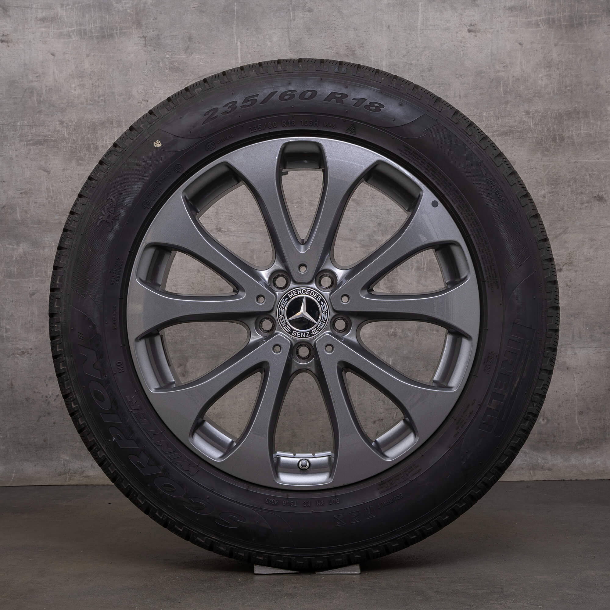 Alkuperäiset Mercedes Benz GLC talvirenkaat 18 tuuman X253 C253 vanteet A2534011500 himalajan harmaa