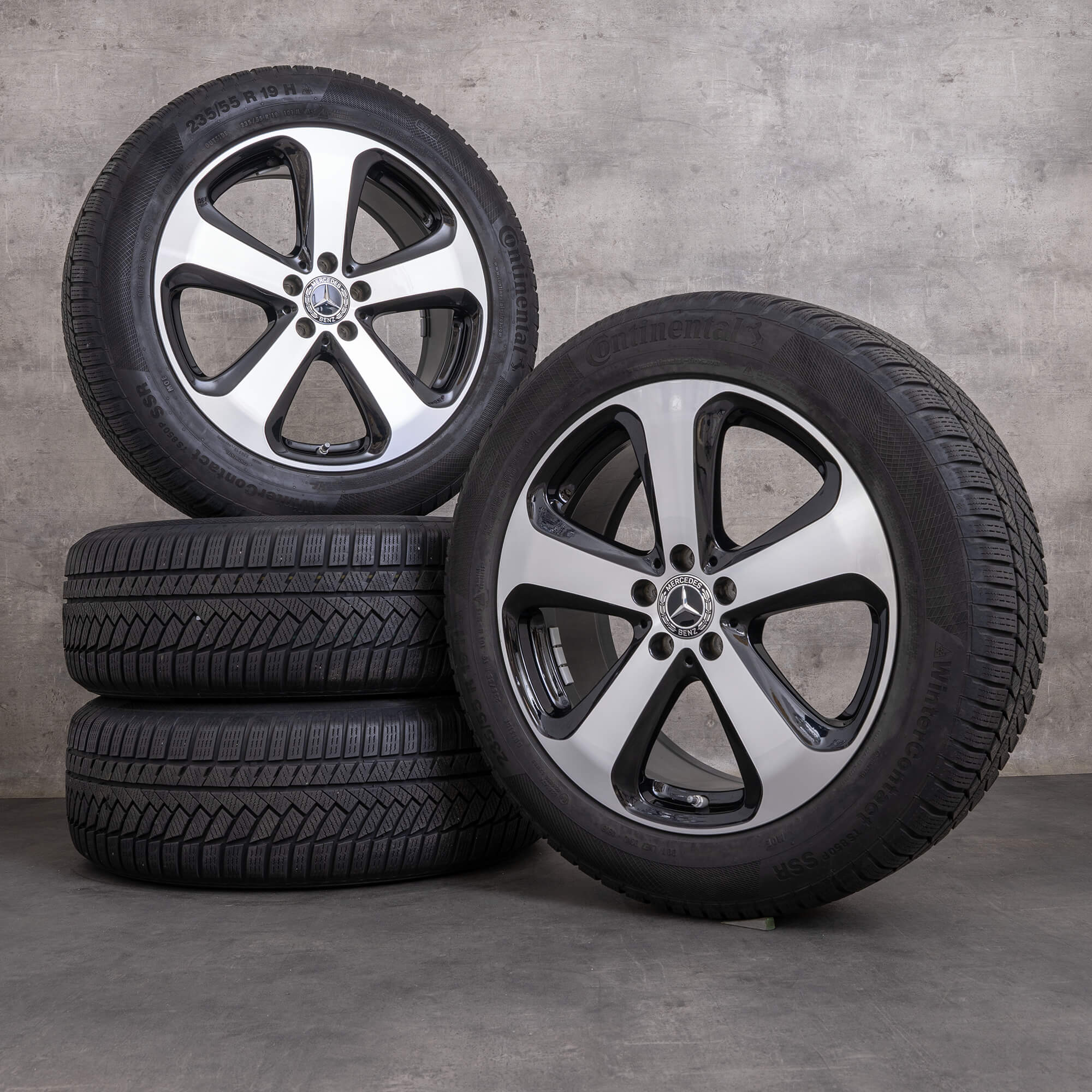 Originální zimni alu kola Mercedes Benz GLC & 43 AMG 19" X253 C253 ráfky A2534011000 černé vysoce lesklé soustružené