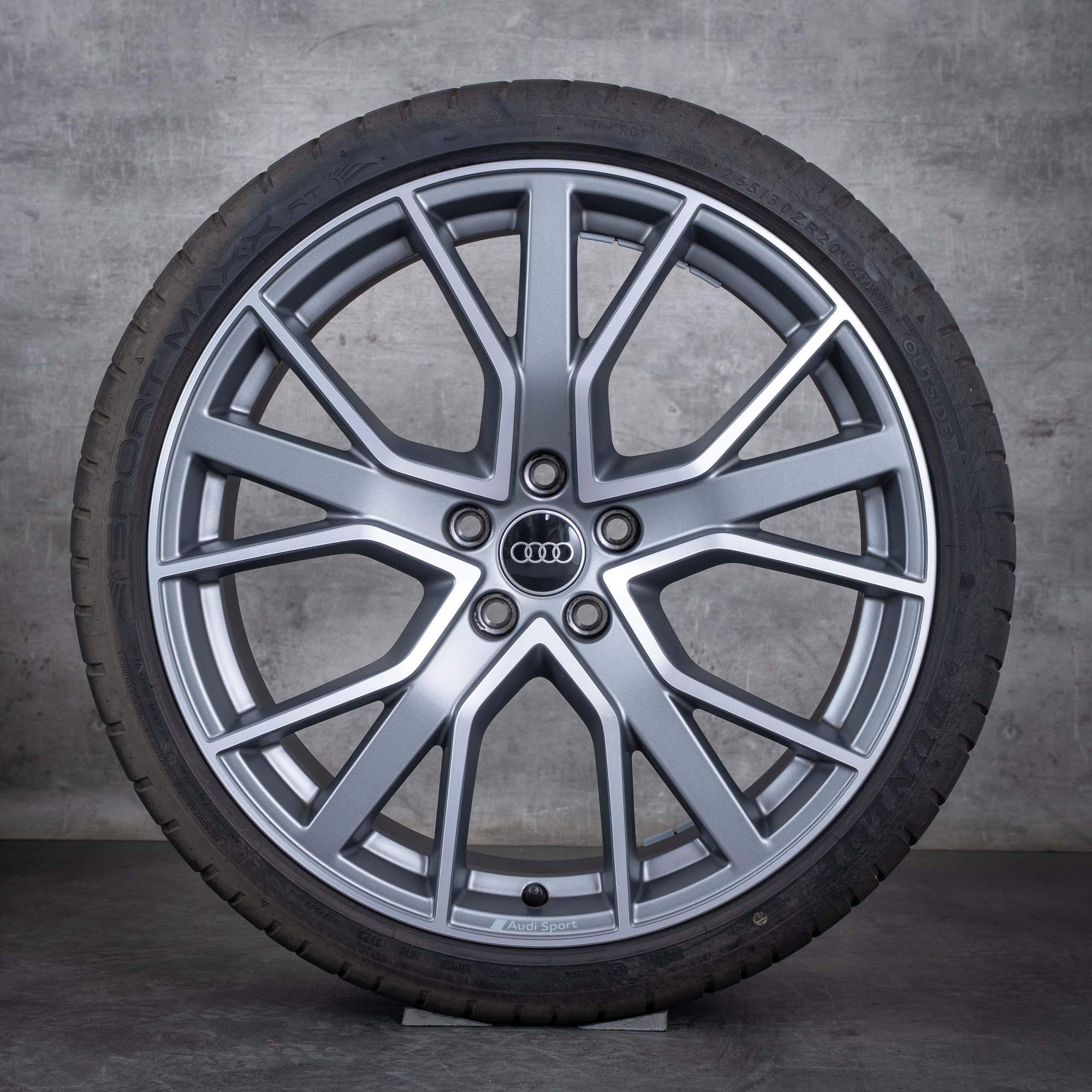 Alkuperäiset Audi A5 S5 vanteet 20 tuuman F5 8W B9 kesäpyörät 8W0601025EG titan matta kiillotettu