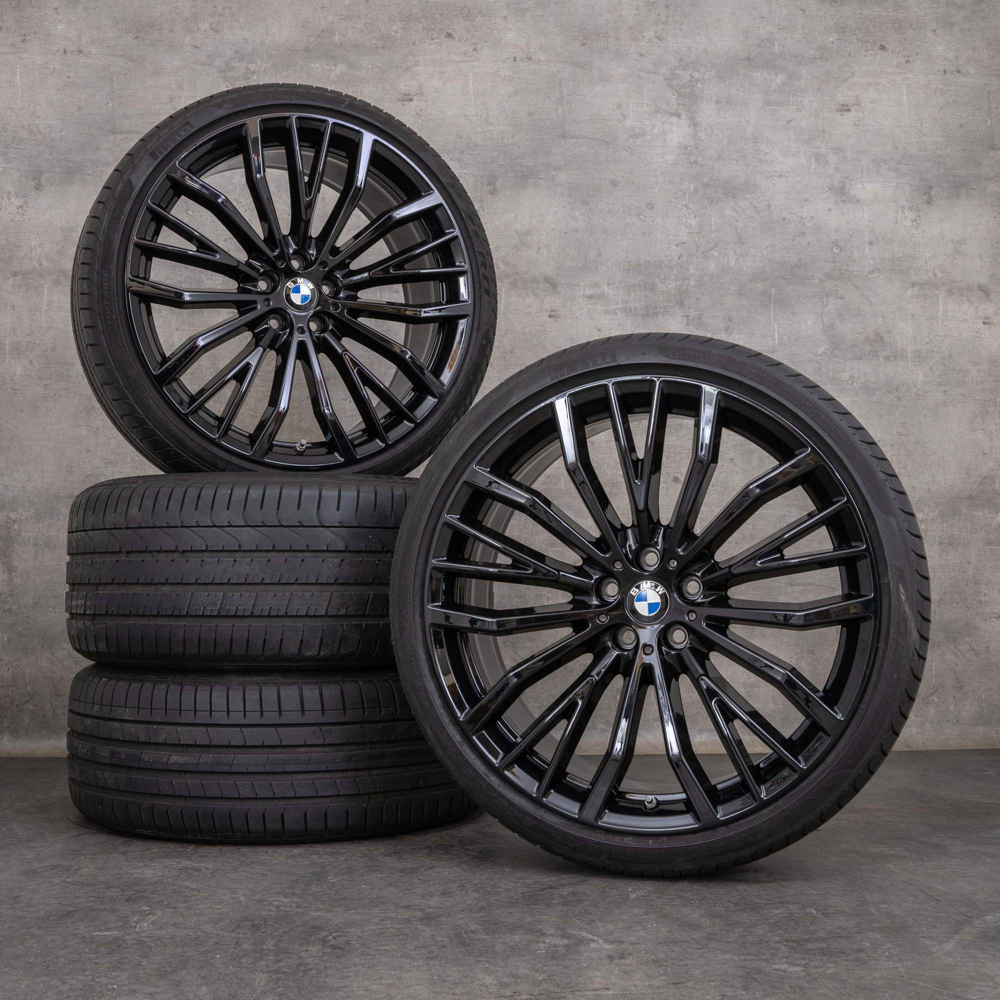 Oryginalne felgi BMW serii 6 7 21 cali G11 G12 G32 GT koła letnie stylizacja 687 6877018 6877019 czarny połysk