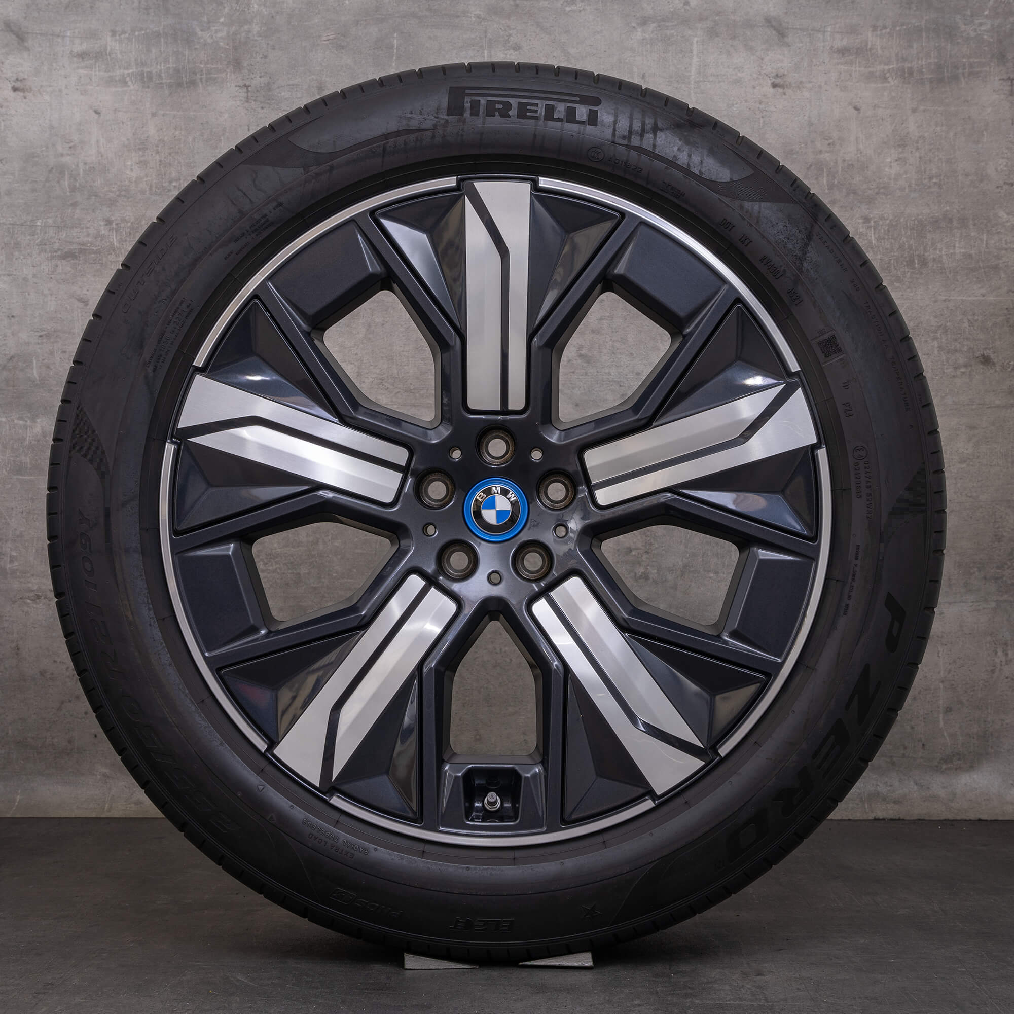 Originele BMW iX velgen 21 inch i20 zomerwielen styling 1012 aerodynamica 5A41F90 zwart zilver glanzend