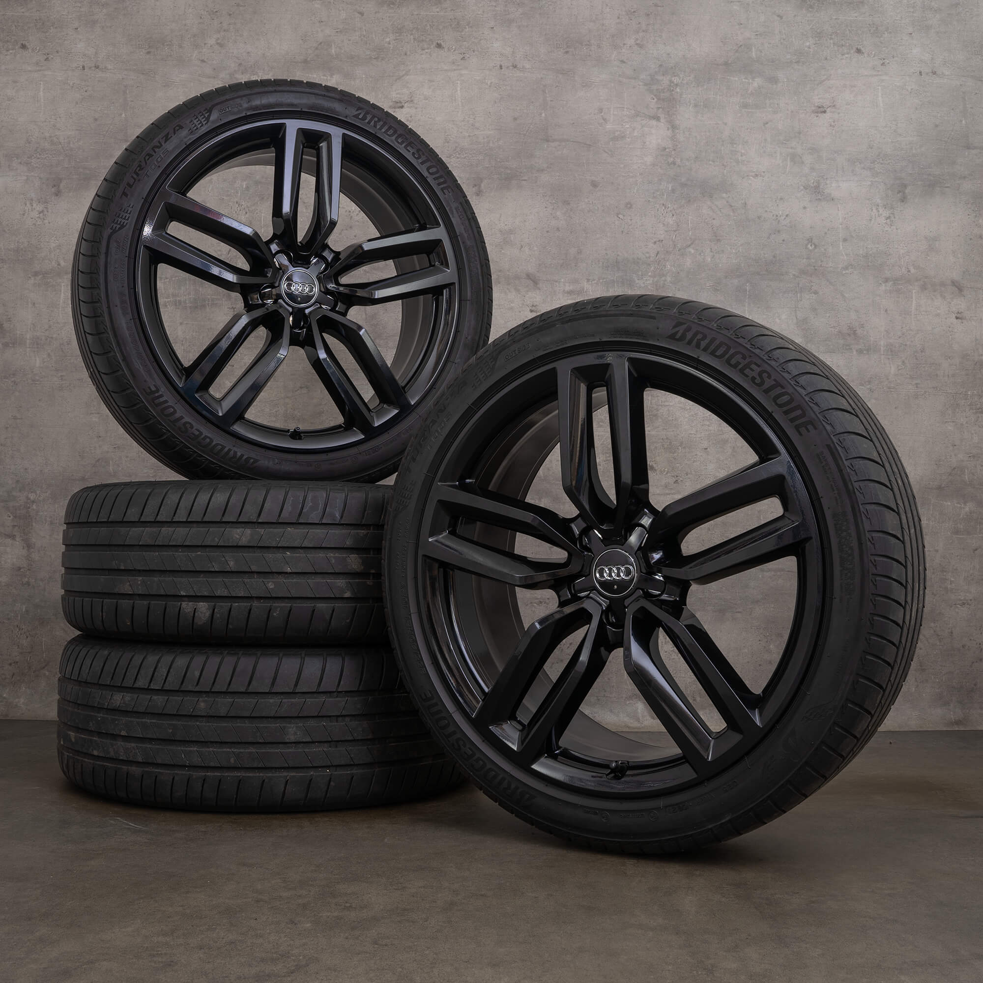 OEM Audi Q5 SQ5 21 inch 8R rims summer tires 8R0601025AM black S-Line ...