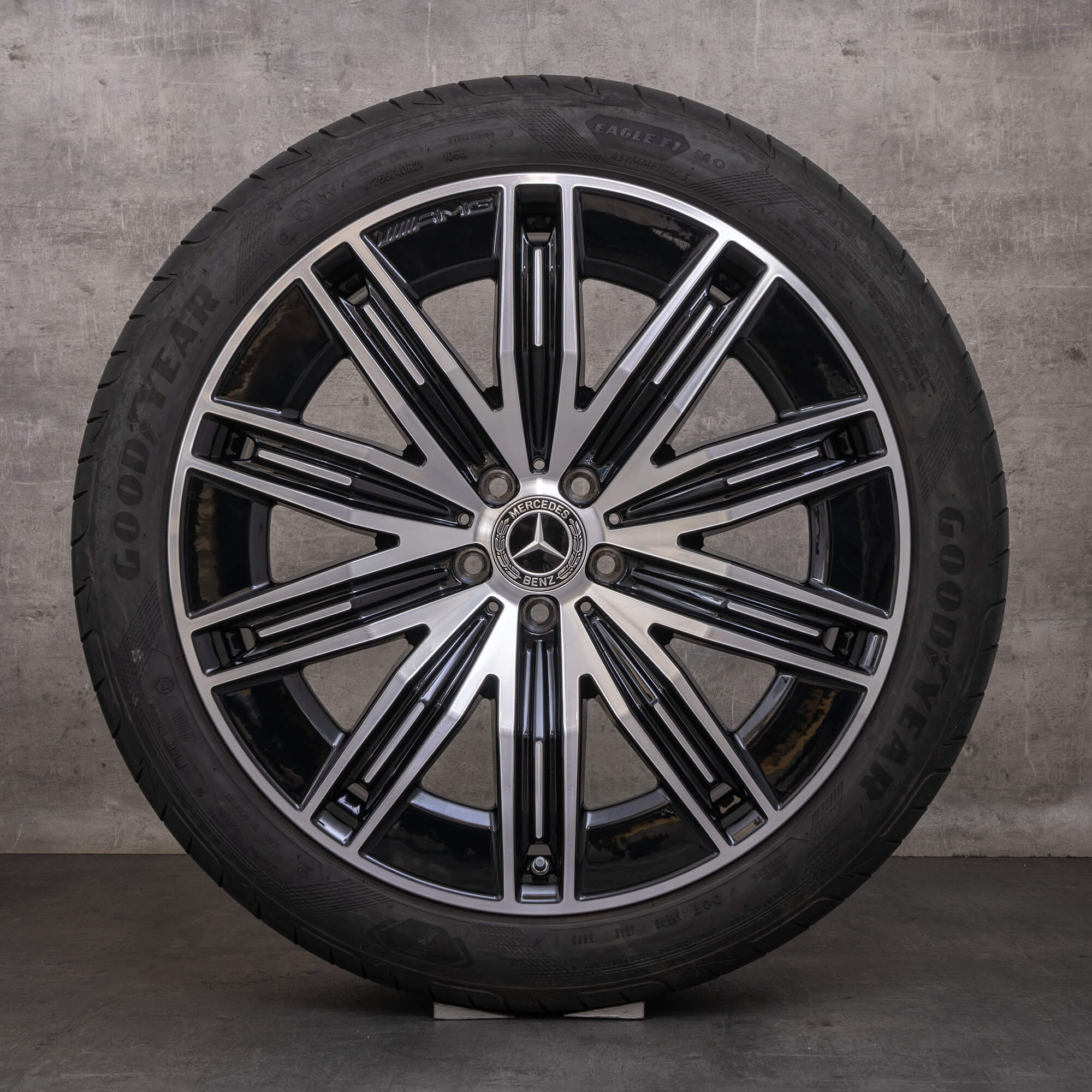 Orijinal Mercedes Benz EQE AMG jantlar 21 inç SUV X294 yaz jant lastik A2944011200 siyah parlak tornalı