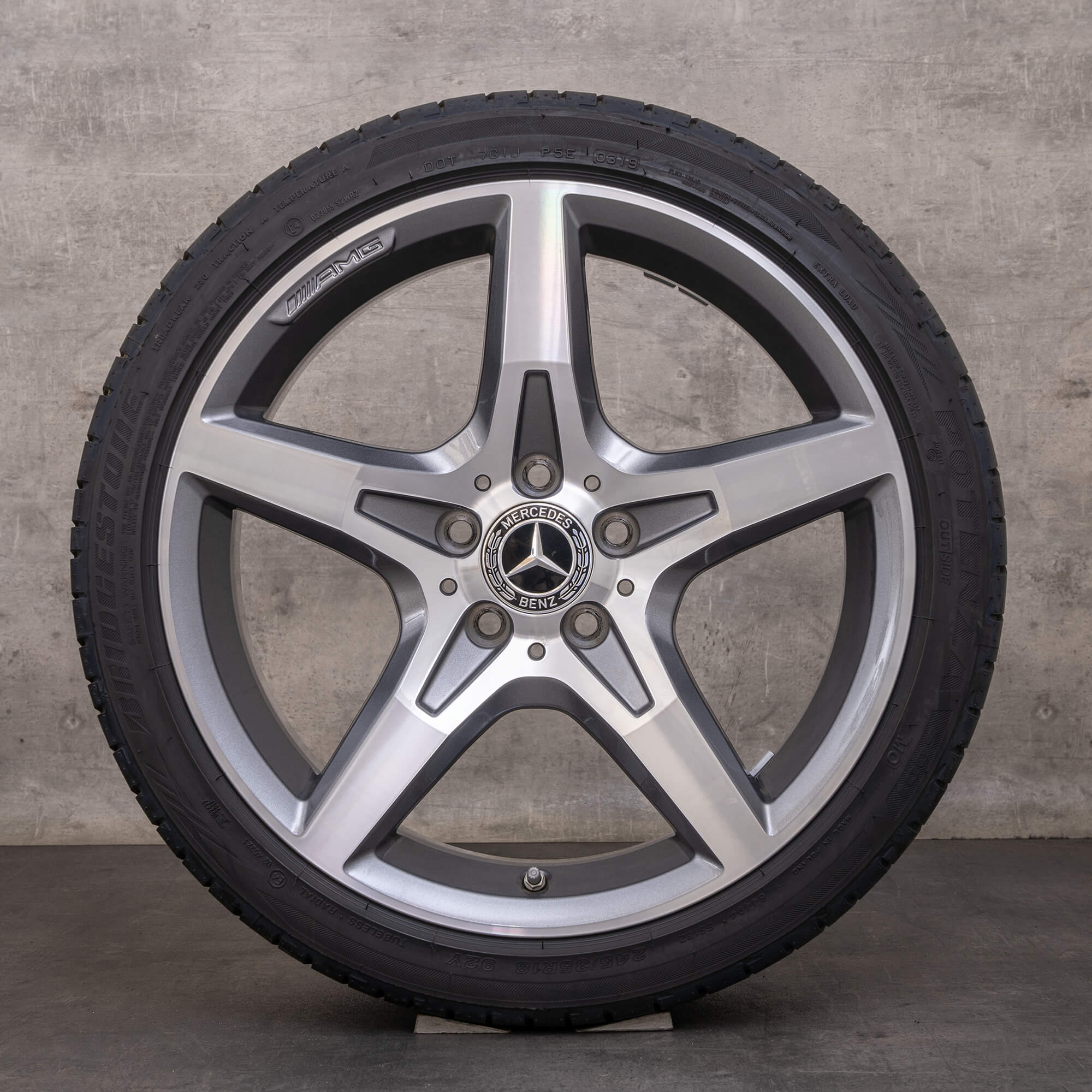 Orijinal Mercedes Benz SLK SLC AMG kış jant lastik 18 inç R172 jantlar A1724012602 A1724012702 himalaya gri parlak tornalanmış