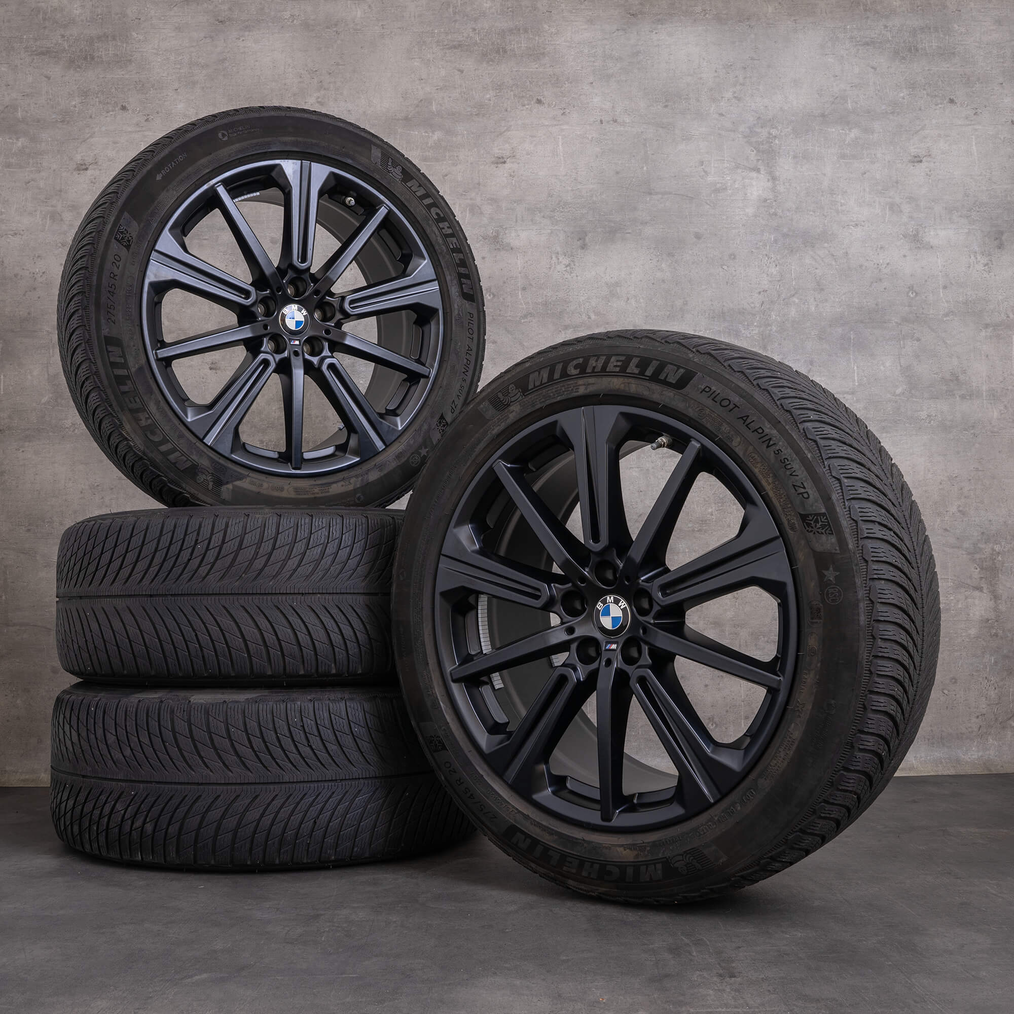 Original BMW X5 X6 jante de iarnă 20 inch G05 G06 styling 748 M 6883765 negru mat