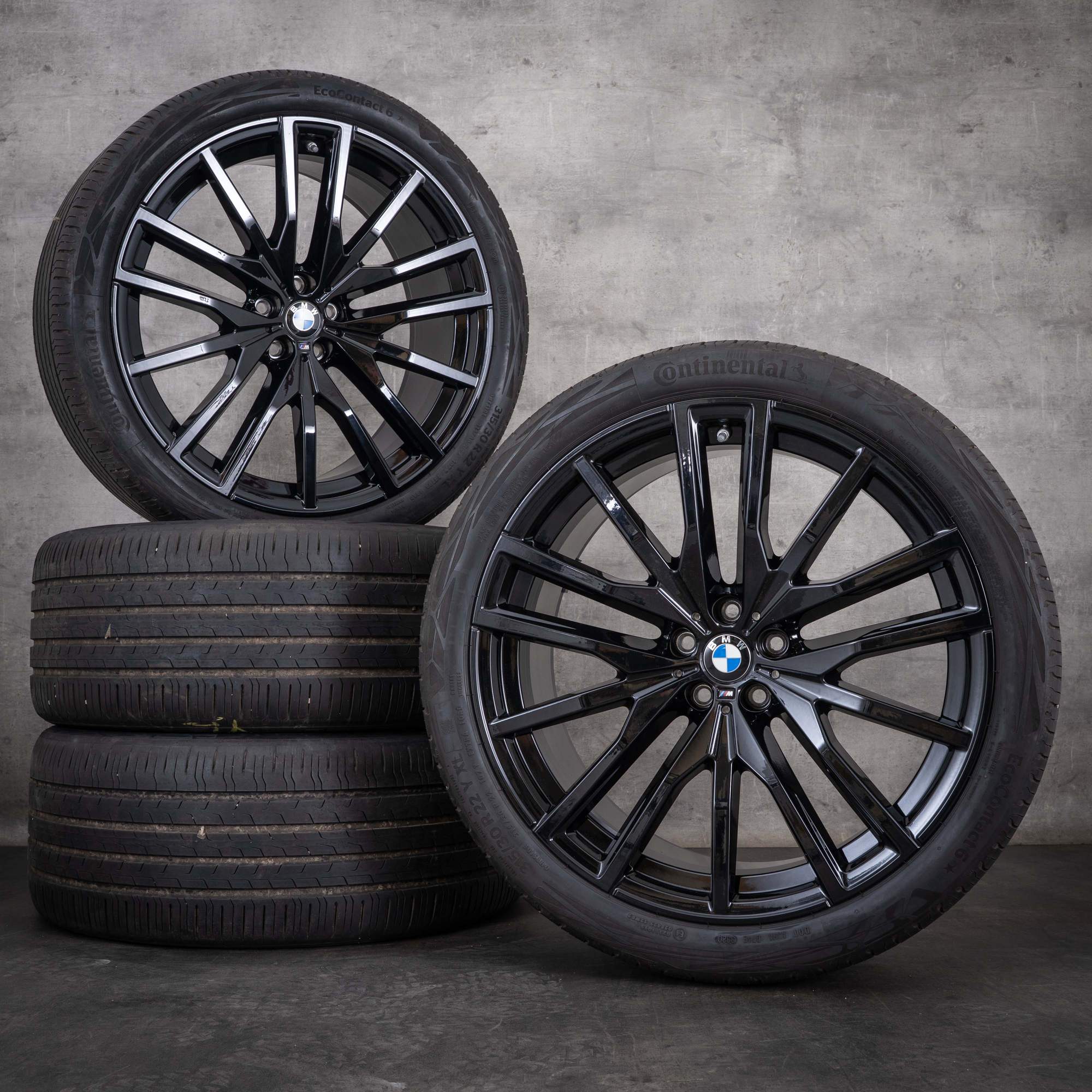 OEM BMW X5 X6 22-inch G05 G06 summer wheels Styling 742 M 8090013 8090014 Gloss Black