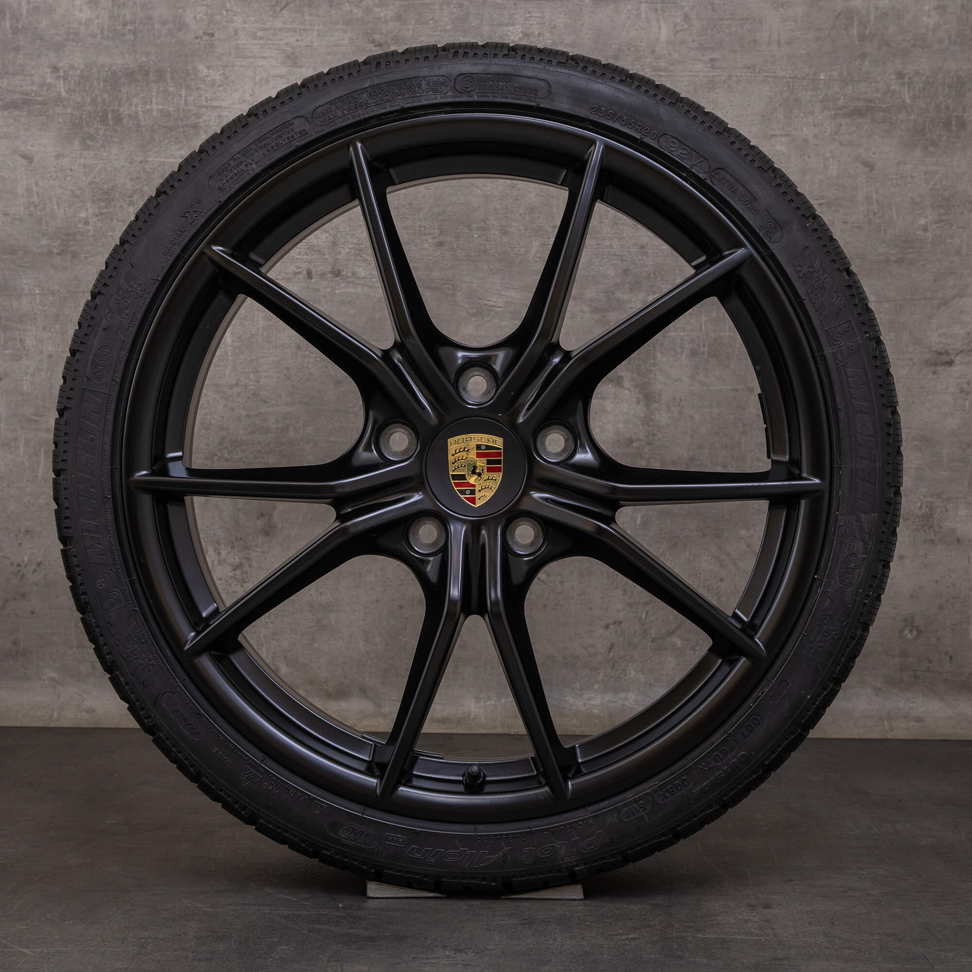 Originele Porsche Boxster Cayman 718 winterwielen 20 inch 982 velgen 982601025AJ 982601025AK zwart mat