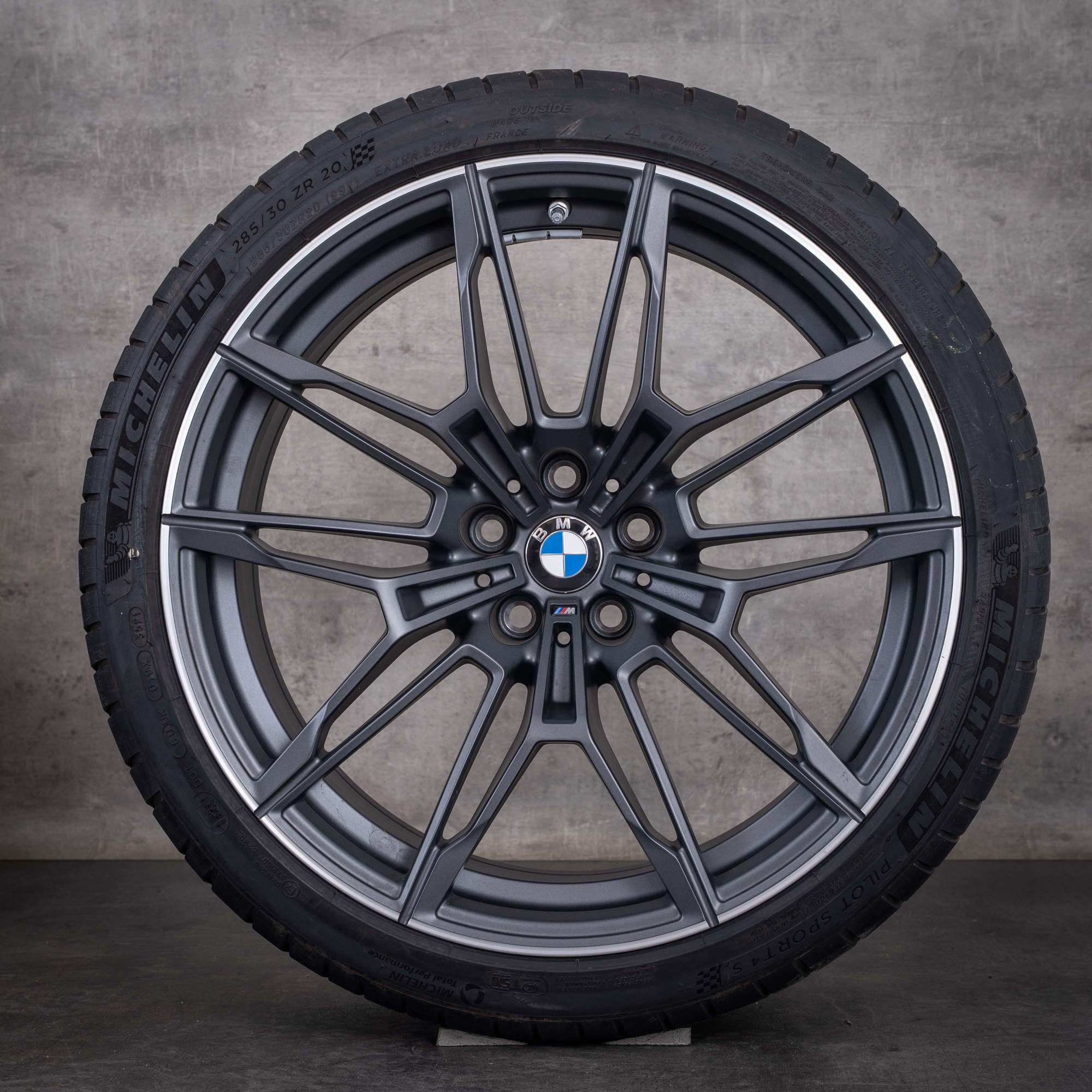 Original BMW M2 G87 M3 G80 G81 M4 G82 G83 Felgen 19 20 Zoll Sommerreifen Styling 825 M 8093834 8093835 orbitgrey matt glanzgedreht