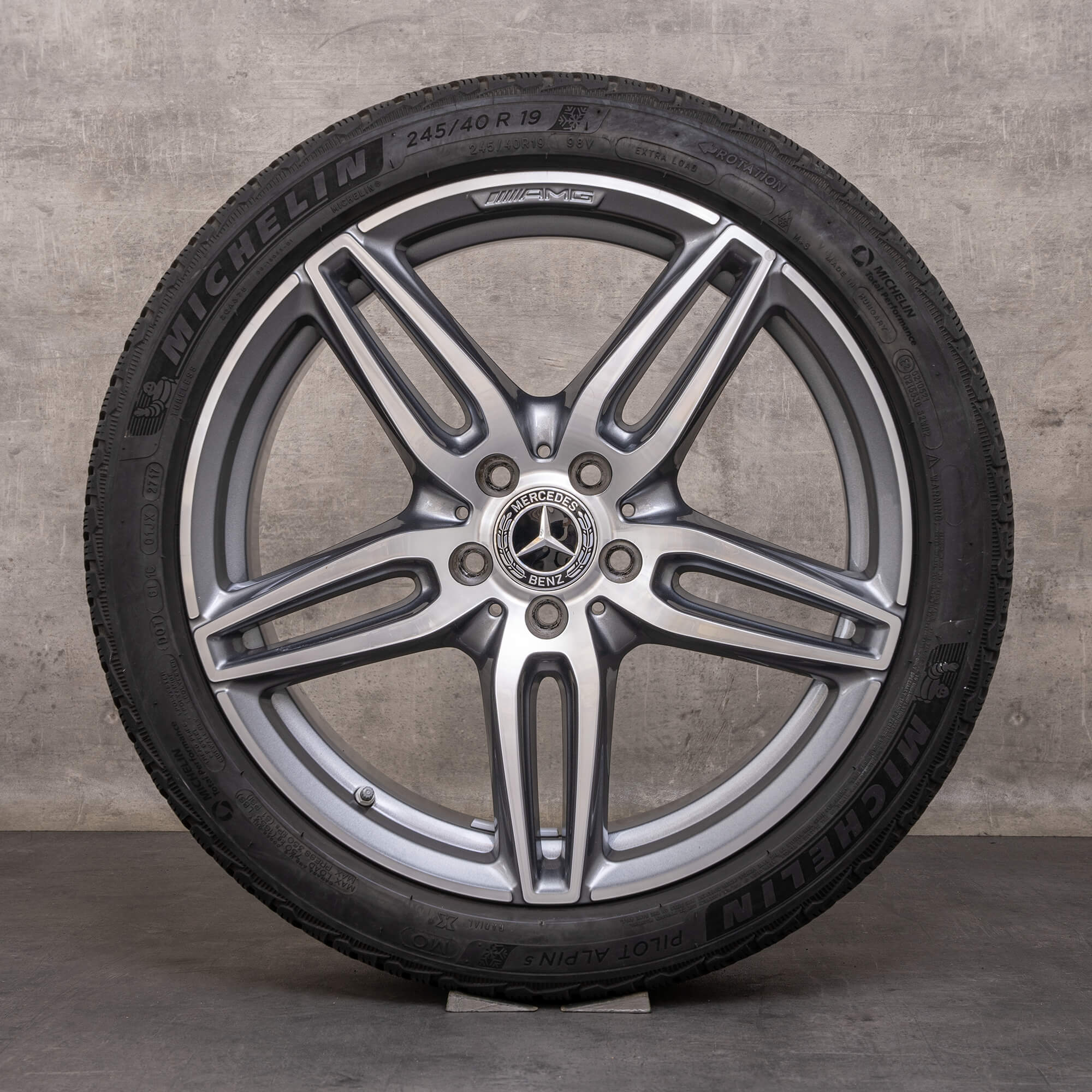 Originele AMG Mercedes Benz E-klasse E43 E53 wintervelgen 19 inch W213 S213 C238 A238 velgen A2134013800 A2134012000 himalayagrijs glanzend gedraaid