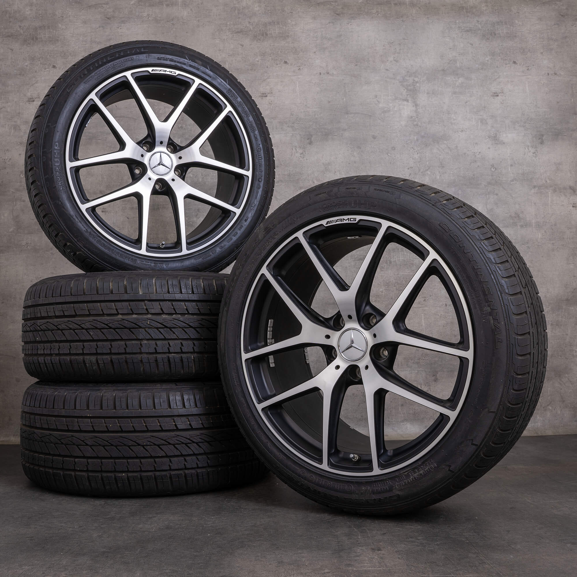 Ruedas de invierno originales Mercedes-Benz Clase G AMG 21 pulgadas W463 63 65, modelo A4634010400, negro mate pulido a alto brillo
