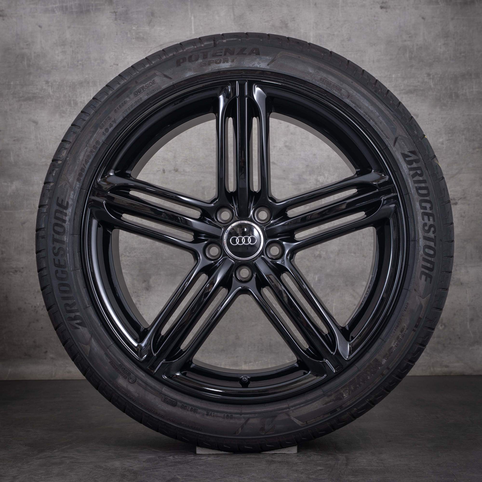 Original Audi A8 S8 Felgen 20 Zoll 4N D5 Sommerräder 4H0601025T schwarz glanz
