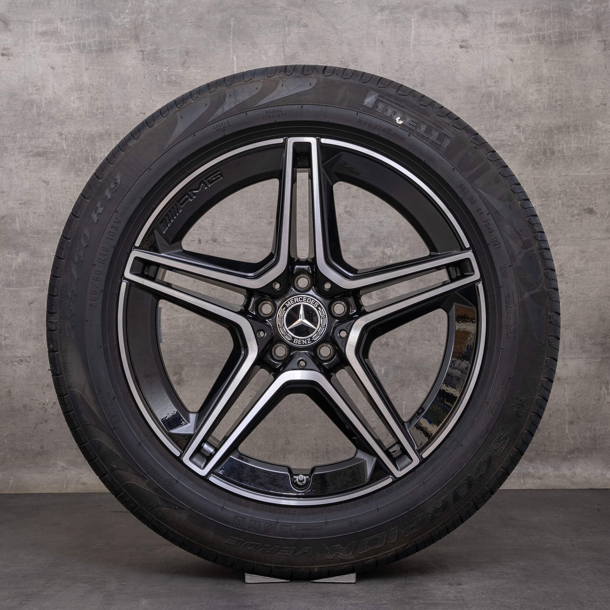 Orijinal Mercedes Benz GLC & 43 AMG jantlar 19 inç C253 yaz jantları A2534015300 A2534015400 siyah parlak tornalanmış