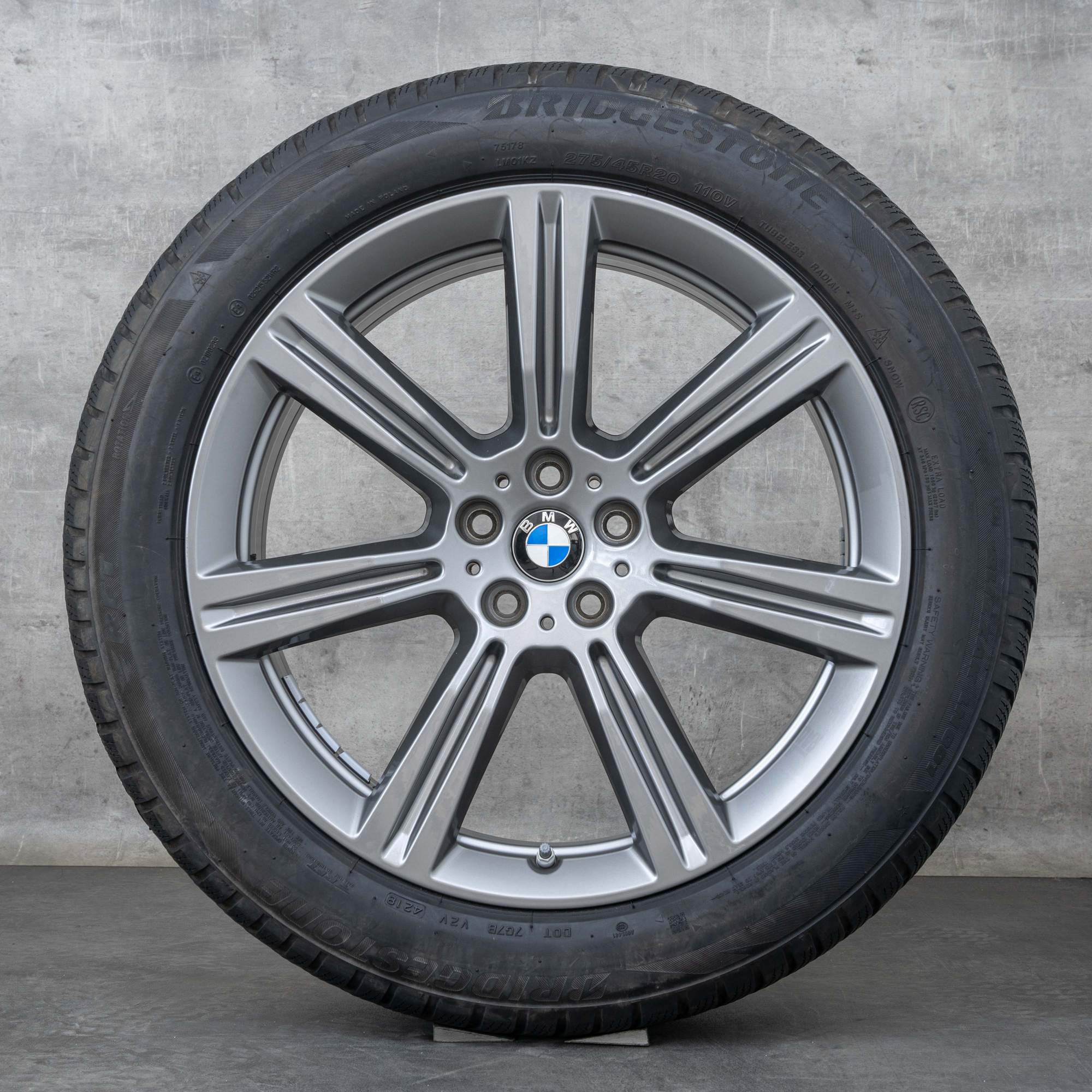 Orijinal BMW X5 X6 kış jant lastikleri 20 inç G05 G06 jantlar styling 736 6883753 ferrik gri parlak