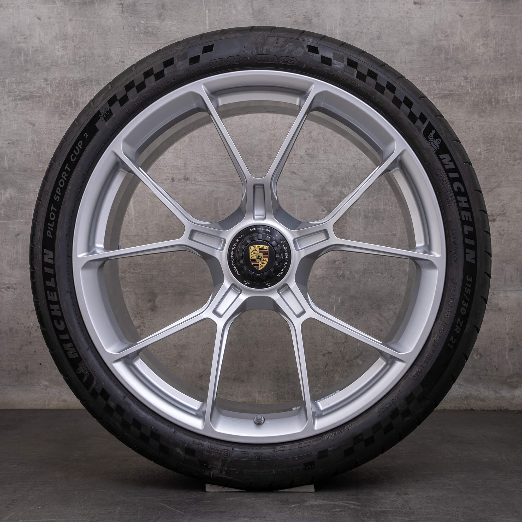 Original Porsche 911 GT3 ráfky na auto 20 21 palcová letní kola 992 I 9GT601025Q 9GT601025R stříbrná lesklá NOVÁ