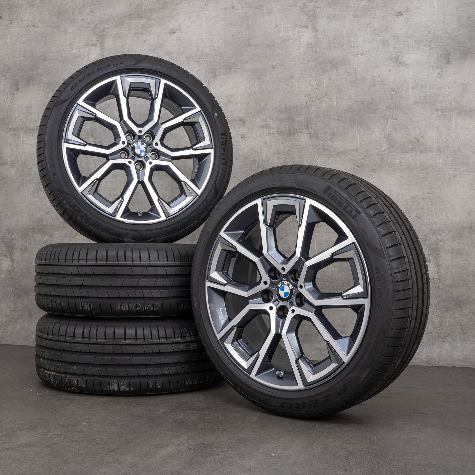Original BMW X1 X2 Winterräder 19 Zoll F48 F39 Felgen Styling 867 6899197 orbit grey glanzgedreht NEU