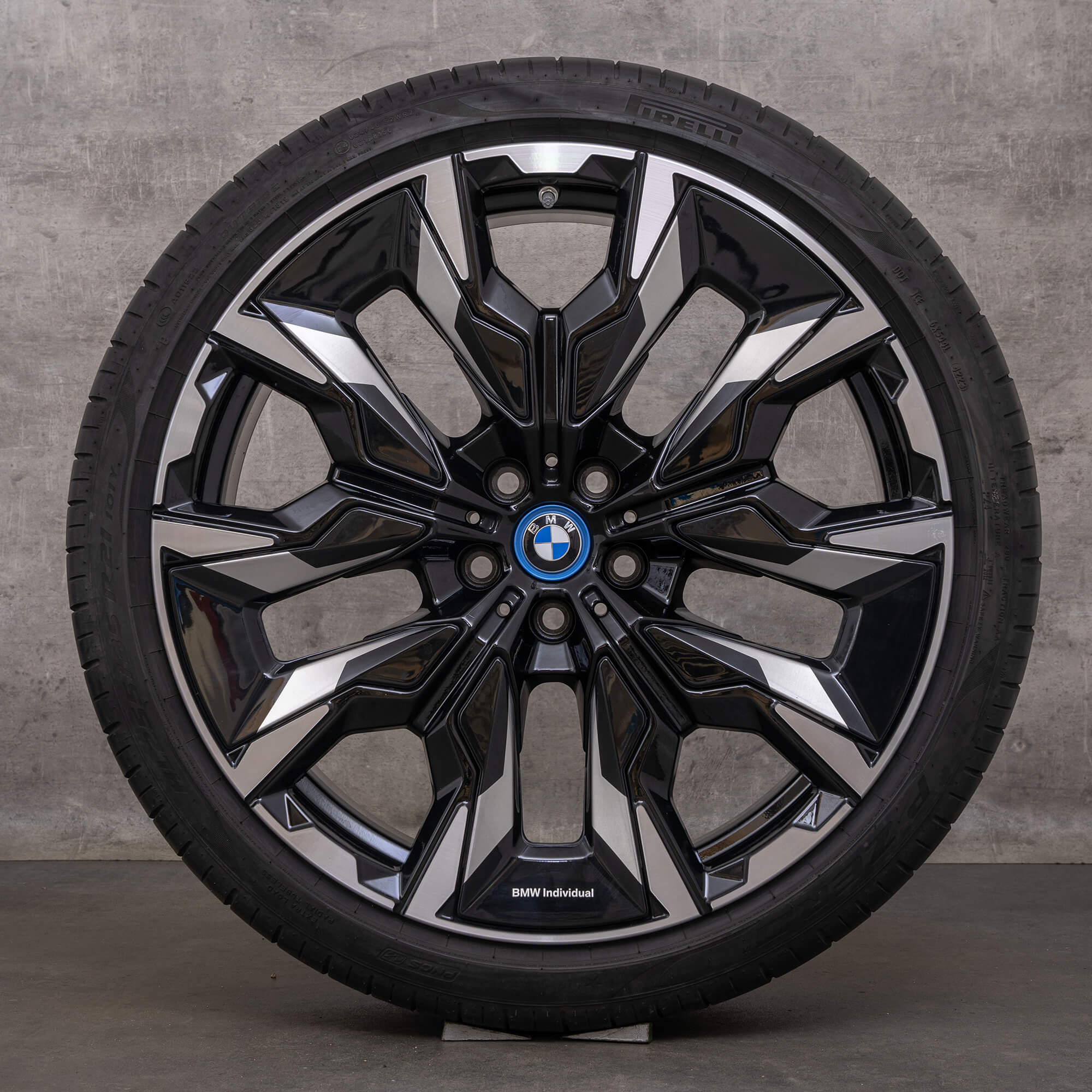 Originale BMW 5-serie i5 fælge 21 tommer G60 G61 sommerhjul styling 954i 5A32502 5A32503 sort blank drejet