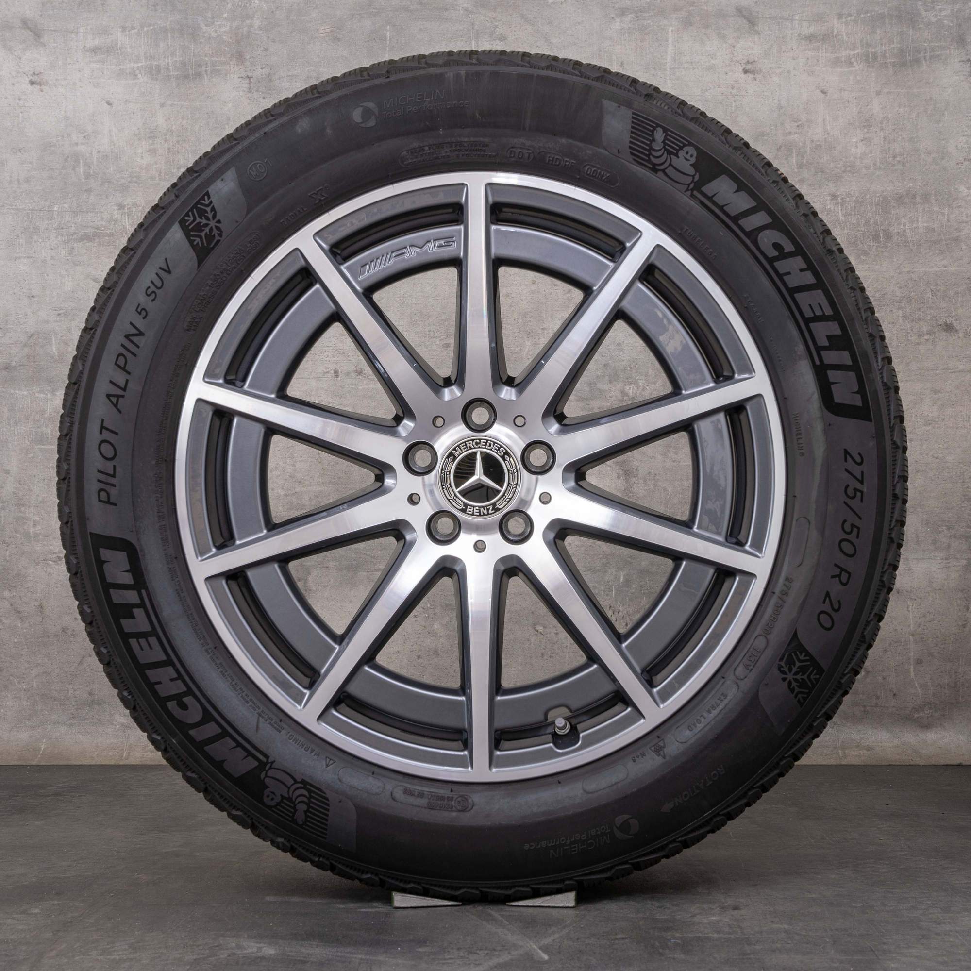 Originele Mercedes Benz GLE 53 63 4Matic+ AMG winterwielen 20 inch V167 velgen A1674014000 A1674014100 himalaya grijs gepolijst