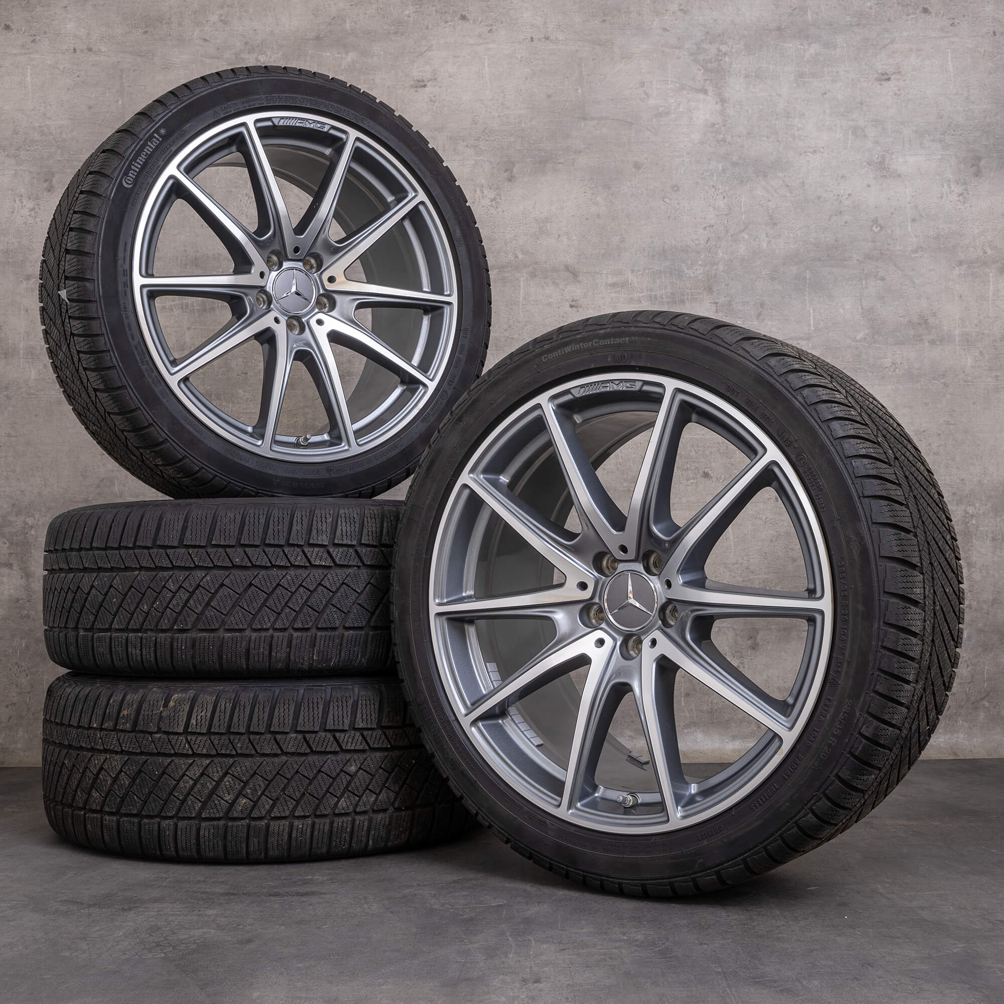 Llantas de invierno originales Mercedes Benz Clase S S63 S65 AMG 20 pulgadas W222 A217 C217 A2224014000 A2224014100 gris himalaya torneado brillante