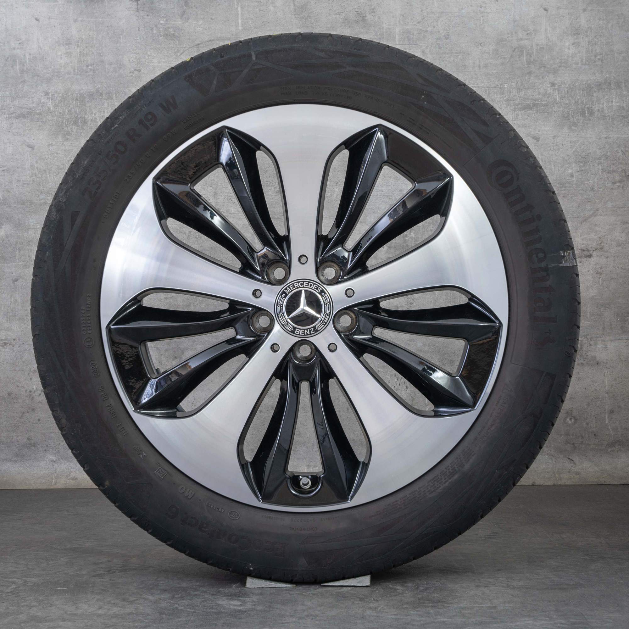 Alkuperäiset Mercedes Benz GLA GLB vanteet 19 tuumaa, H247 X247 kesäpyörät A2474013600 musta kiillotettu