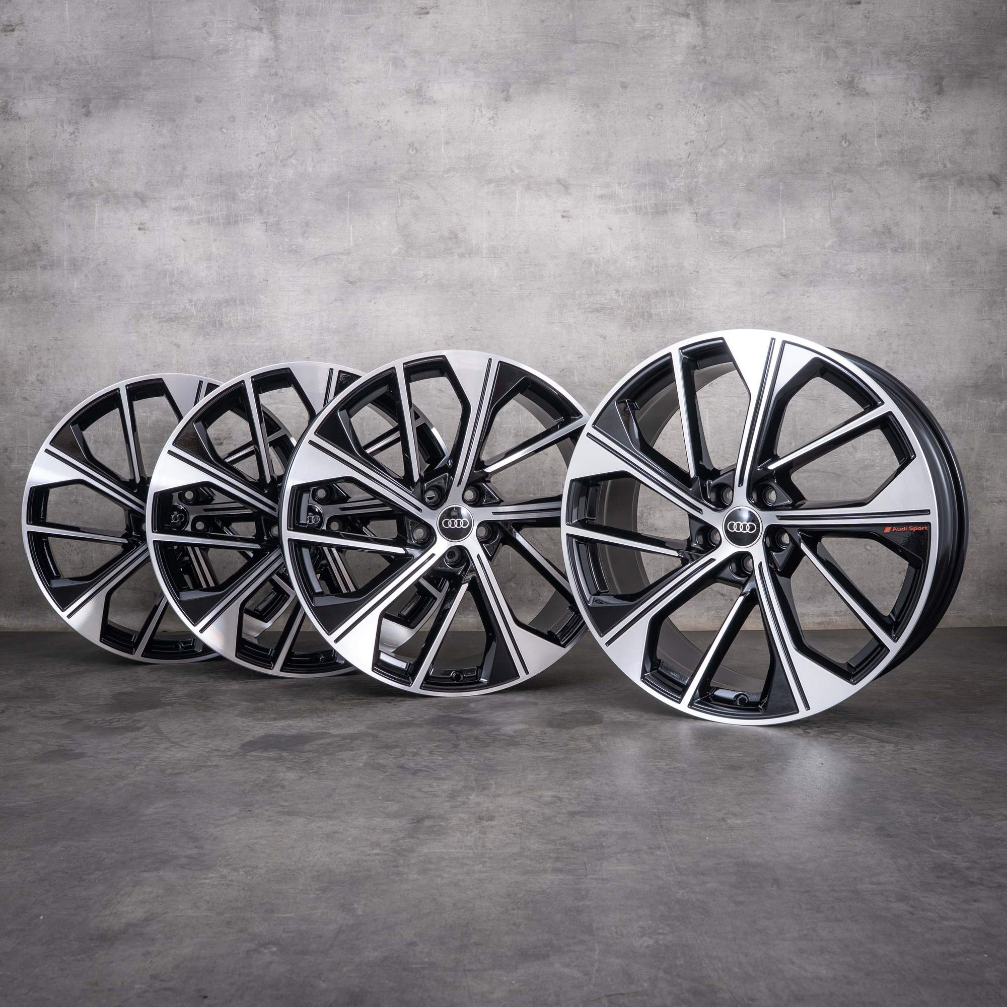 Oryginalne felgi Audi Q5 SQ5 21 cali FY 80A601025BQ czarne z efektem diamond cut NOWE
