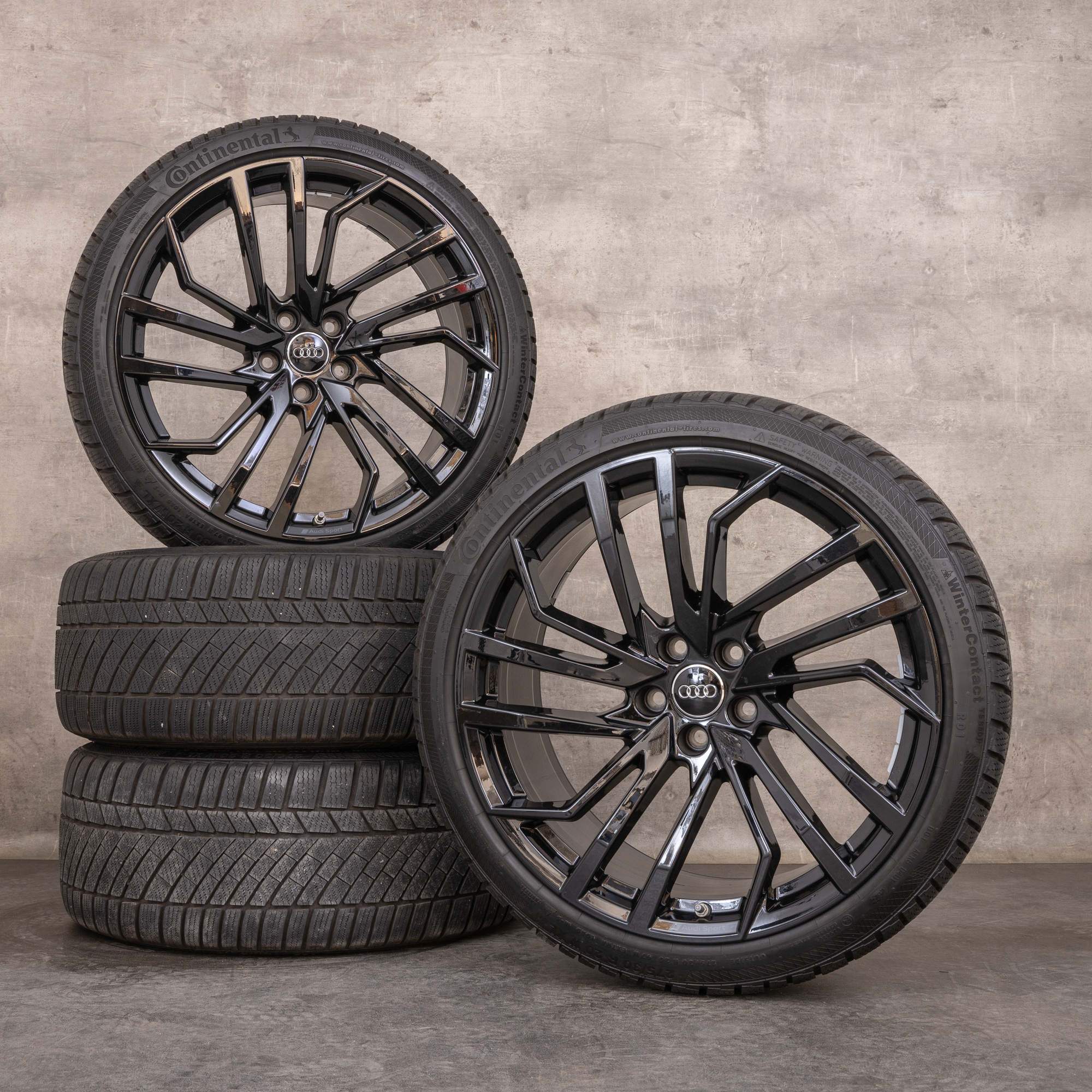 Originale Audi RS4 RS5 vinterhjul 20 tommer B9 8W RS felger 8W0601025FT 5-segment eiker Evo design svart blank