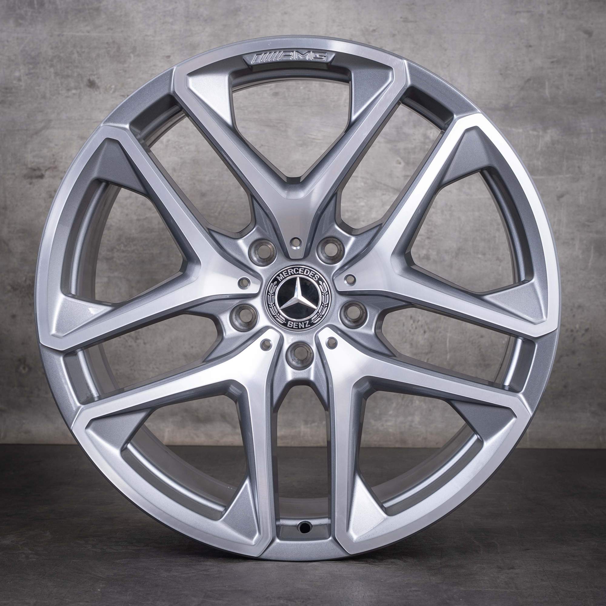 OEM Mercedes-Benz G-Class G63 AMG 21inch rims W463A W465 A4634011900 Himalaya Gray diamond cut
