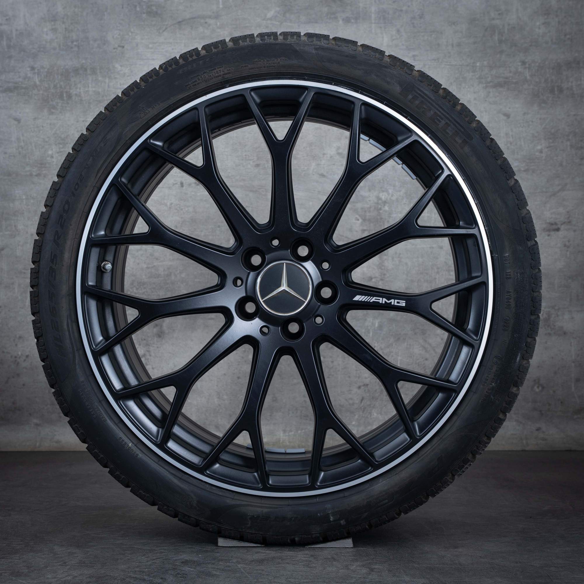 Alkuperäiset Mercedes Benz C-sarjan 63 S E AMG vanteet 20 tuuman W206 S206 kesäpyörät A2064013100 A2064013200 musta matta kiillotettu pinta