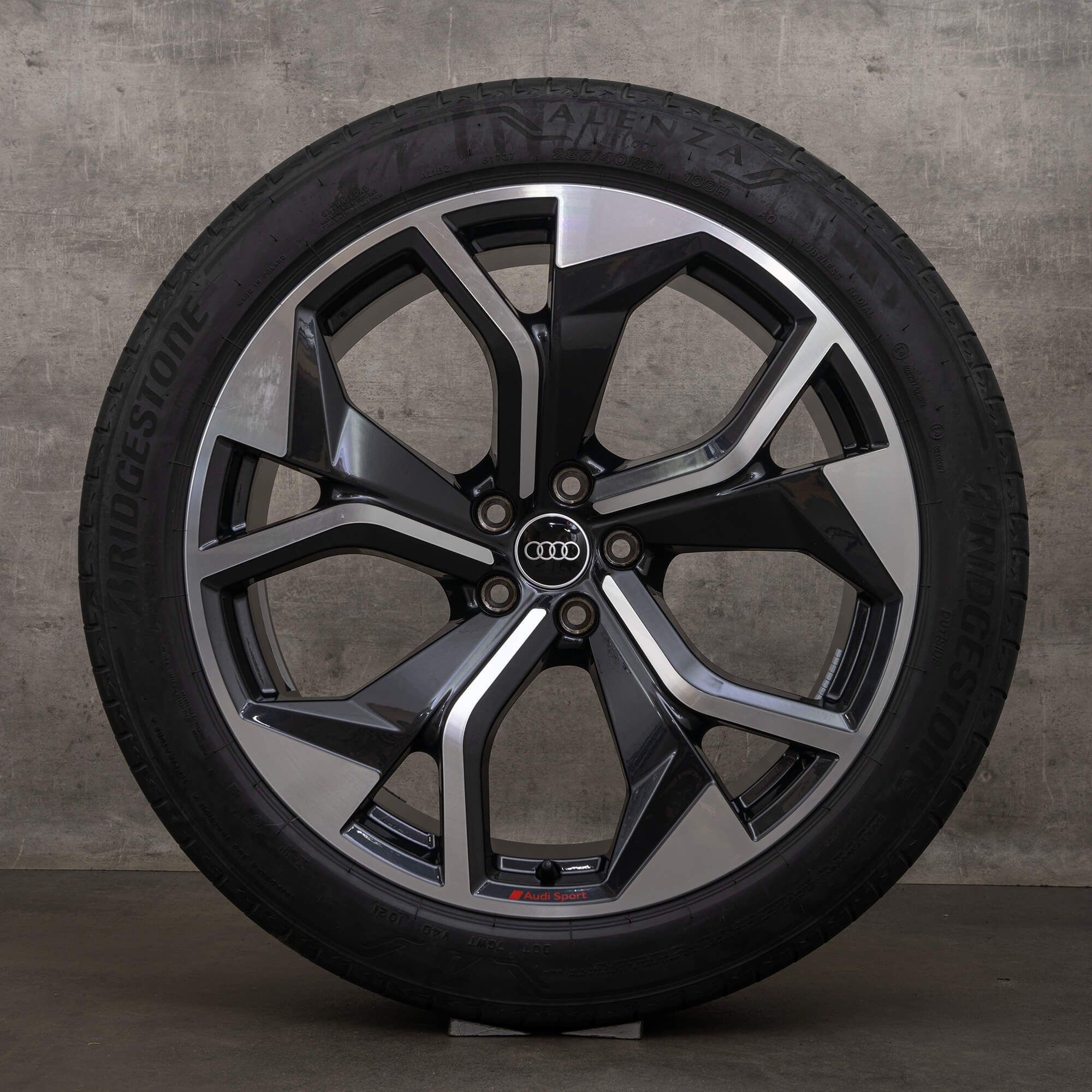 OEM Audi e-tron rims 21 inch S GE summer wheels Aero 4KE601025AD black high gloss