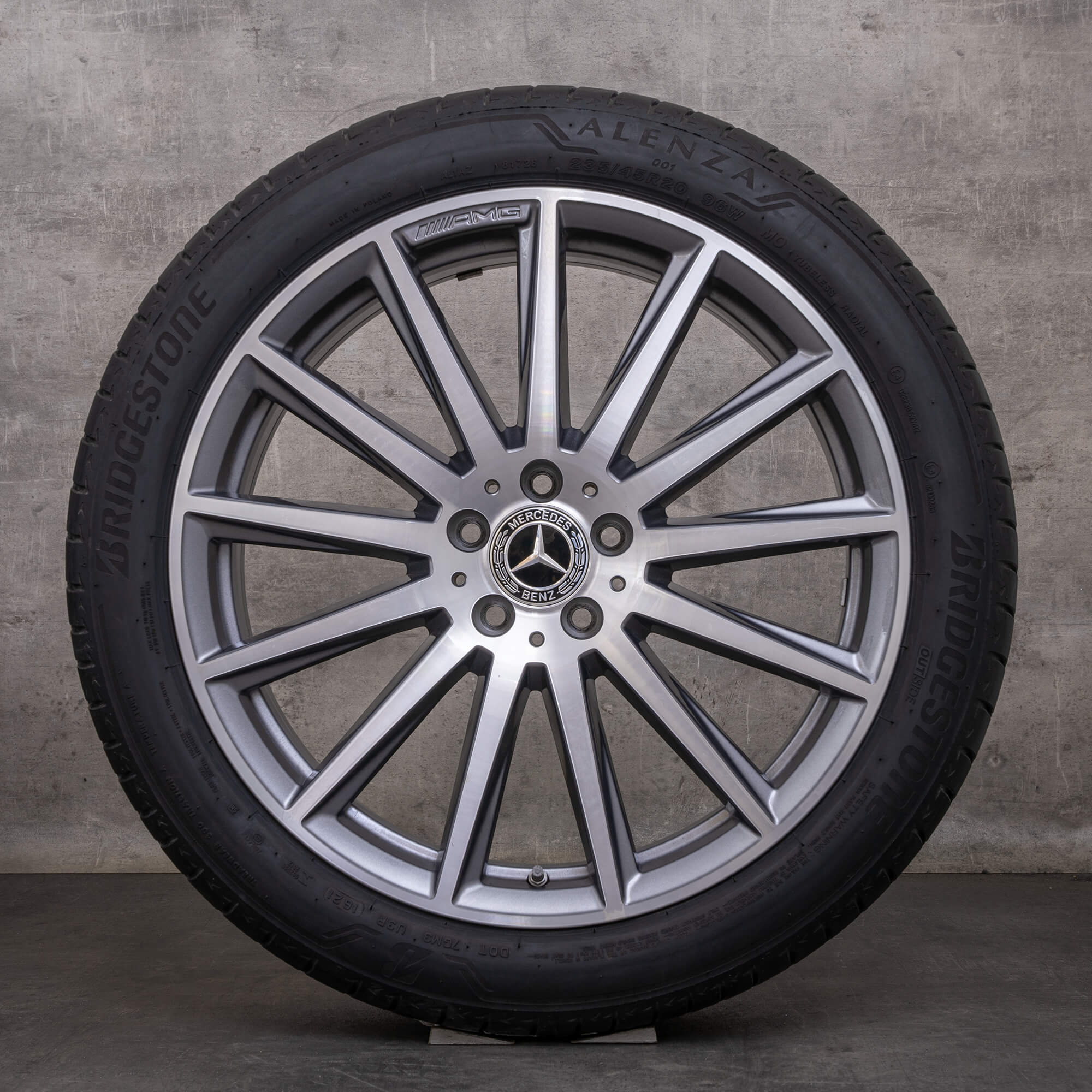 Orijinal Mercedes Benz GLA GLB AMG kış jant lastik 20 inç H247 X247 jantlar A2474011600 himalaya gri parlak tornalanmış