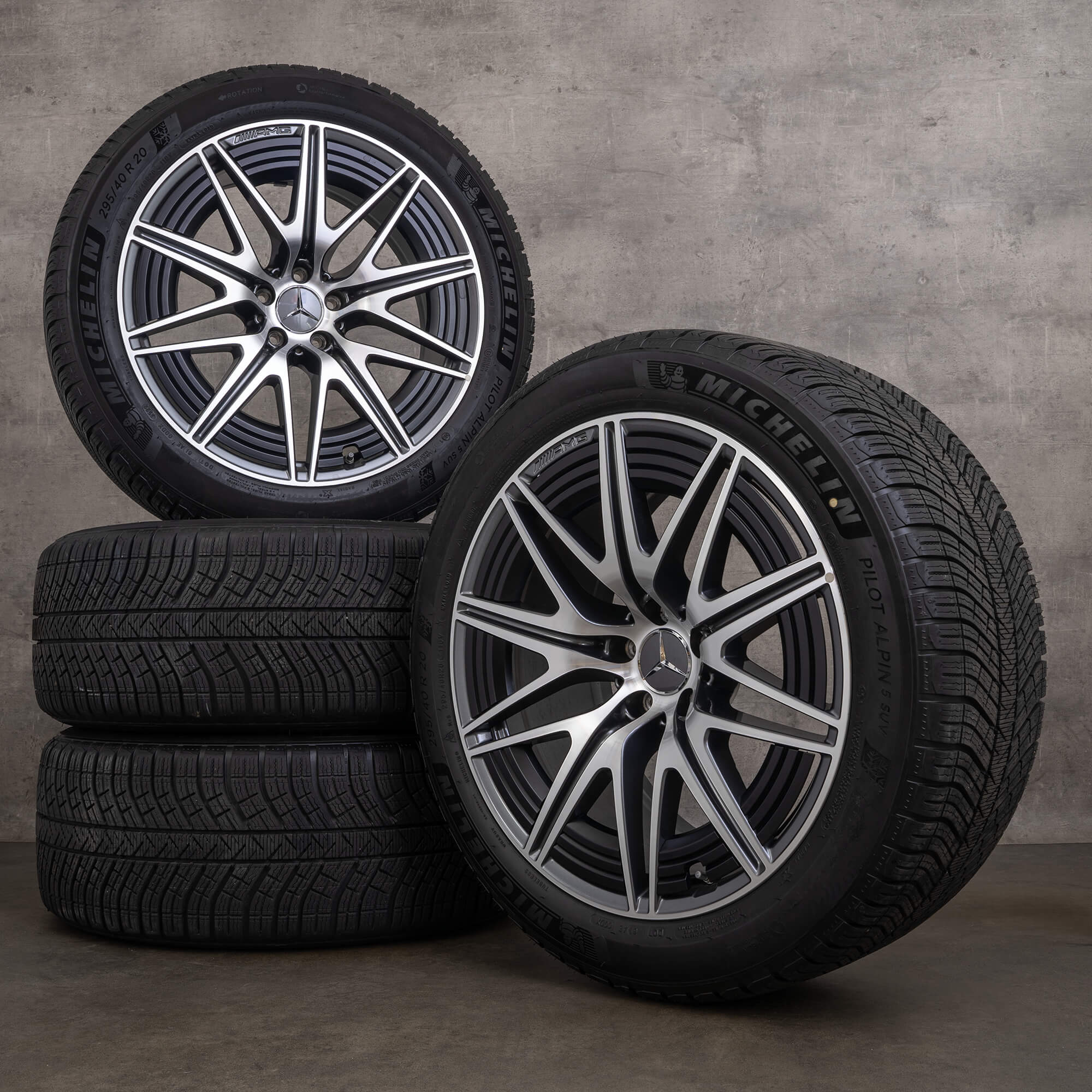Original AMG Mercedes Benz GLC 43 63S E Performance Winterräder 20 Zoll X254 C254 Felgen A2544011200 A2544011300 himalaya grey