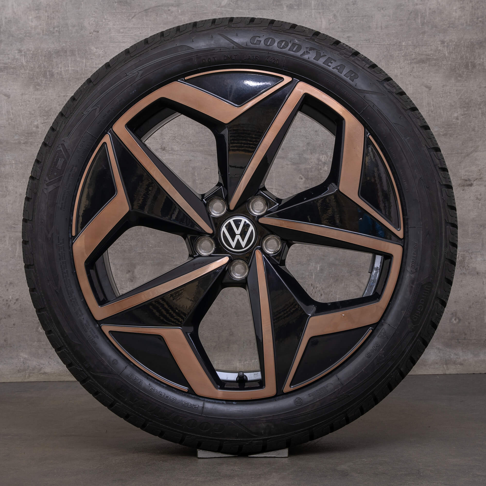 Original VW ID.3 roues d'hiver 19 pouces E1 jantes Andoya 10A601025J noir bronze brillant