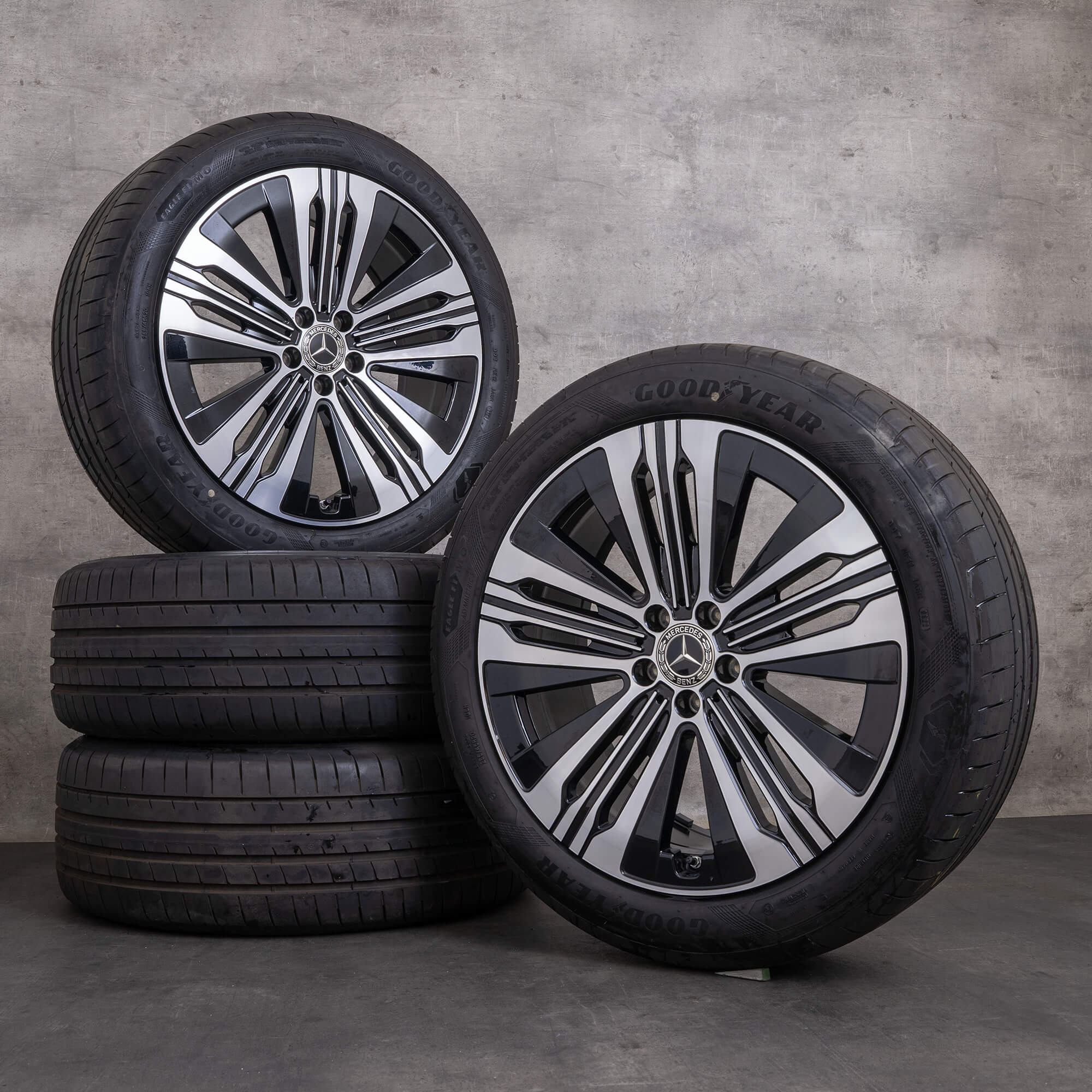 Jantes d'origine Mercedes Benz EQS 20 pouces V297 pneus été jantes A2974010700 noir brillant