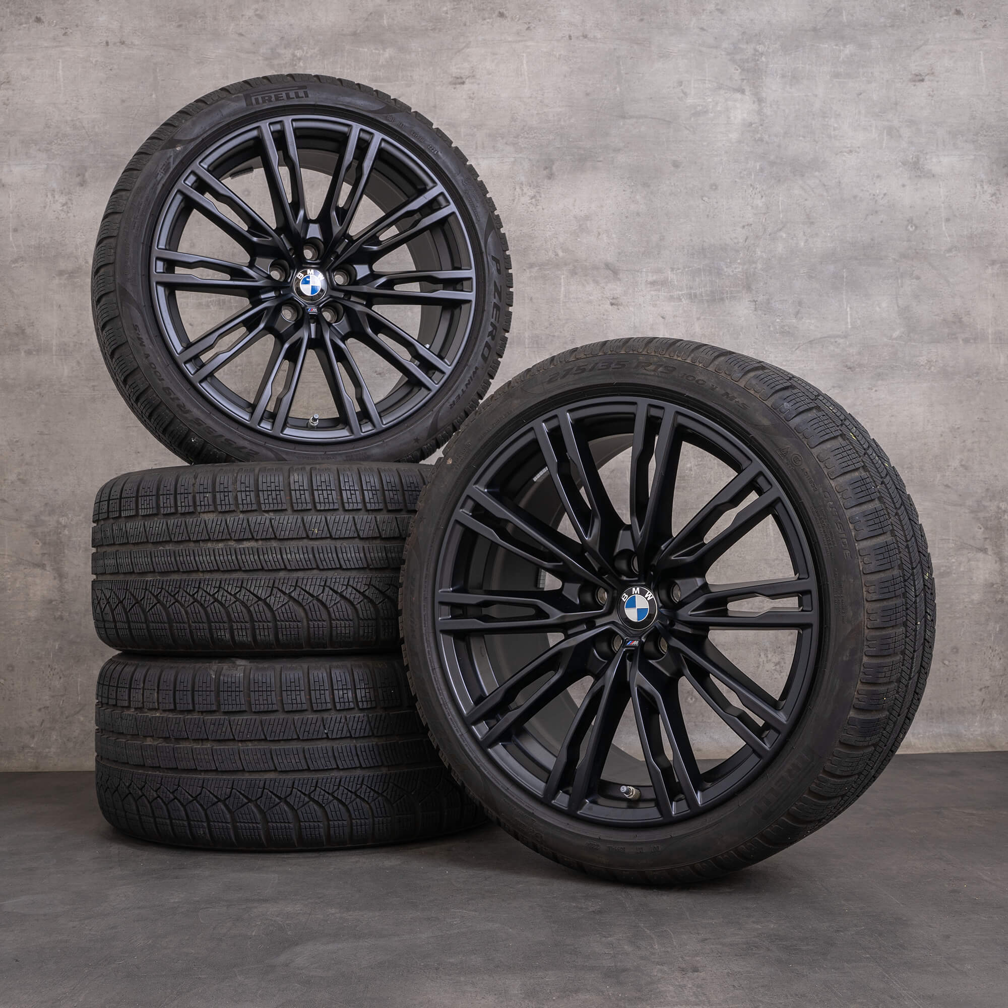 Original BMW M2 M3 M4 Winterrder 19 pouces G87 G80 G81 G82 G83 Jantes Styling 829 M 8093844 8093845 jet black matt