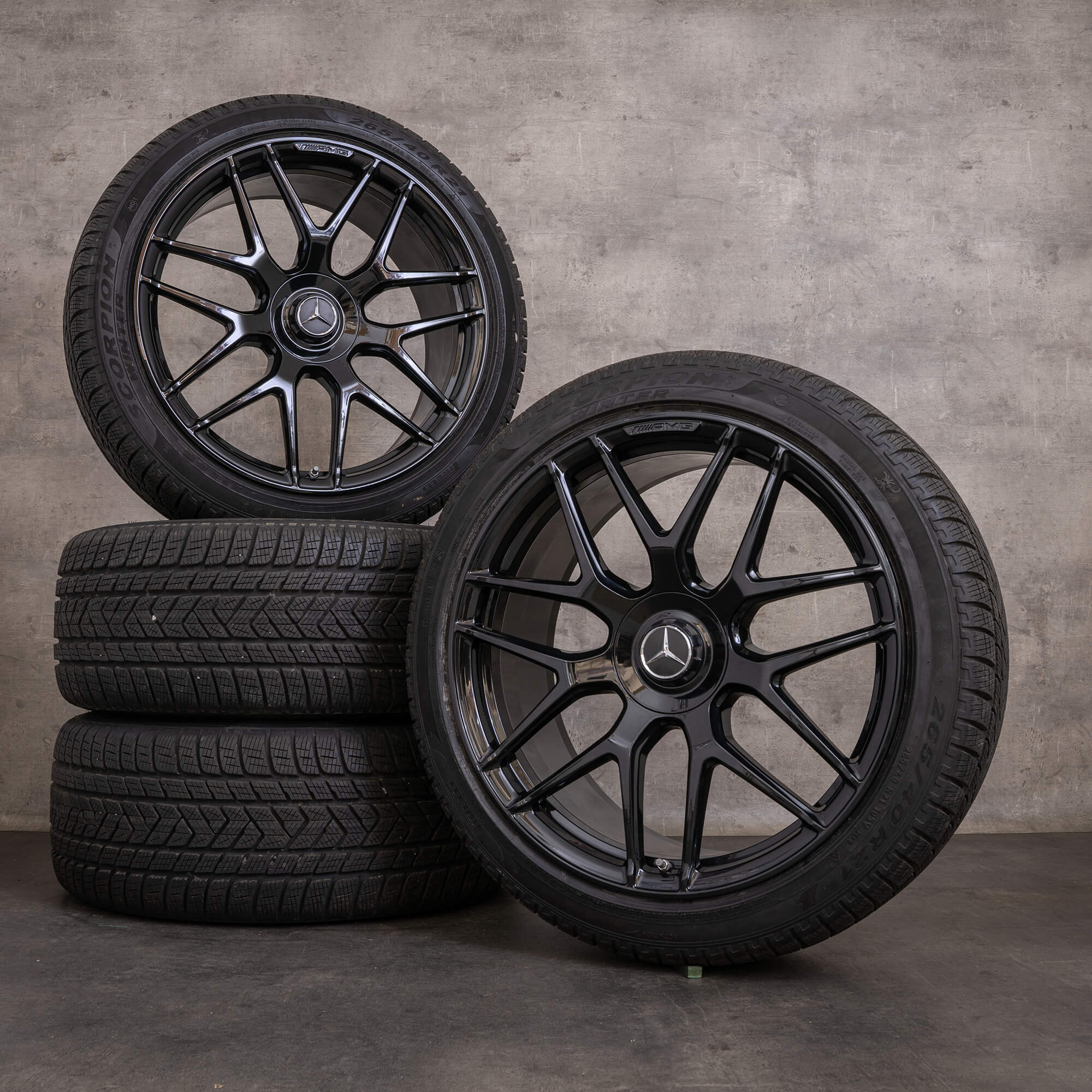 Original Mercedes Benz GLC 63 & S AMG Felgen 21 Zoll C253 X253 Sommerräder A2534014000 A2534014100 schwarz glanz
