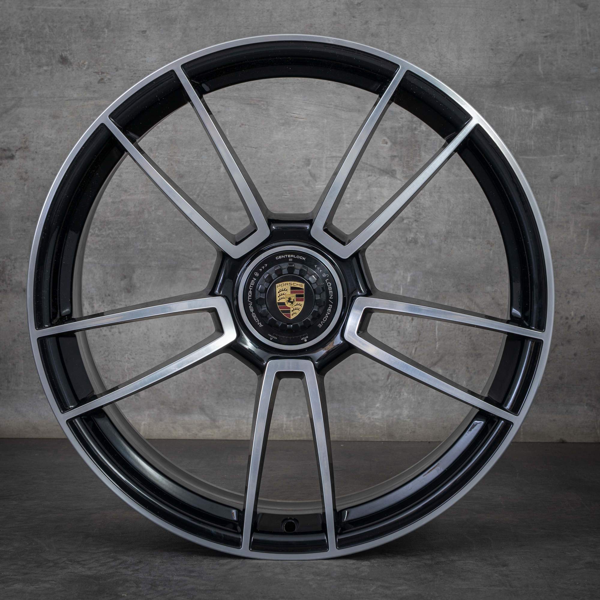 Oryginalne felgi Porsche 992 I II 20 21 cali Turbo & S 992601025AS 992601025AA czarne polerowane