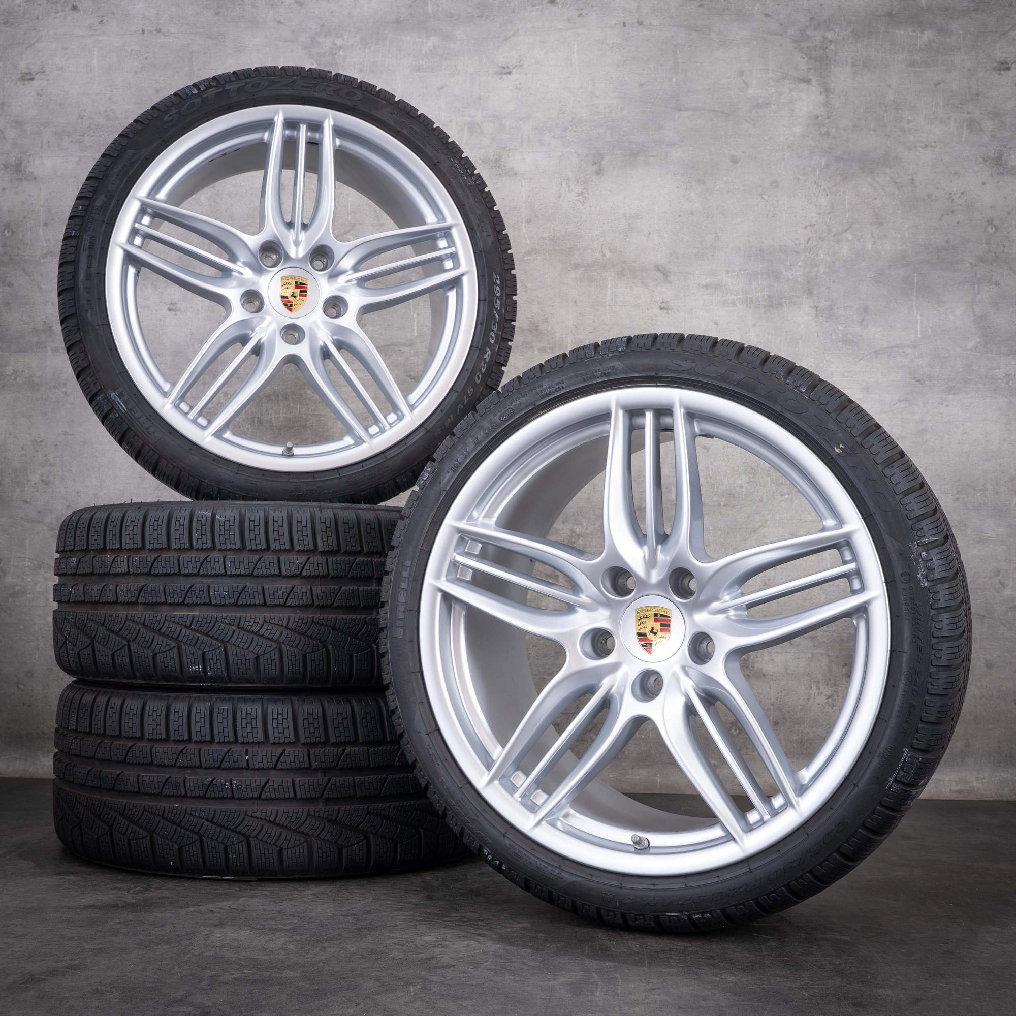 Jante originale Porsche 991 I anvelope de iarnă 20 inch C2 C4 coduri 99136216132 99136216633 design sport argintiu lucios