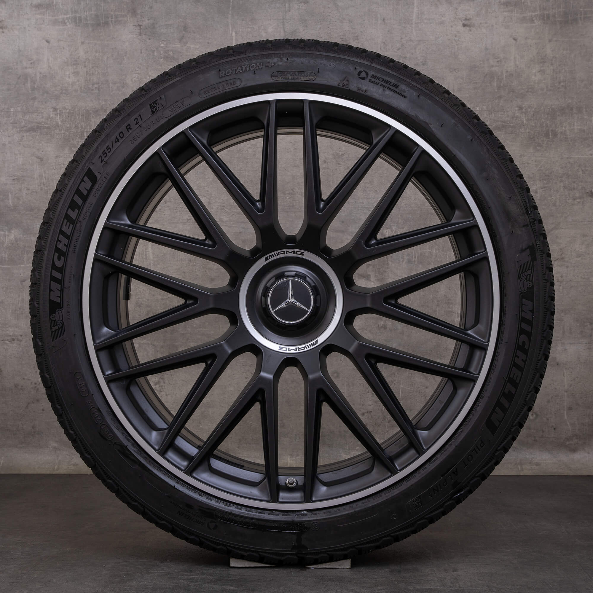 Original Mercedes Benz S-Klasse S 63 AMG E Performance Winterräder 21 Zoll V223 Felgen A2234012300 A2234012400 schwarz matt glanzgedreht