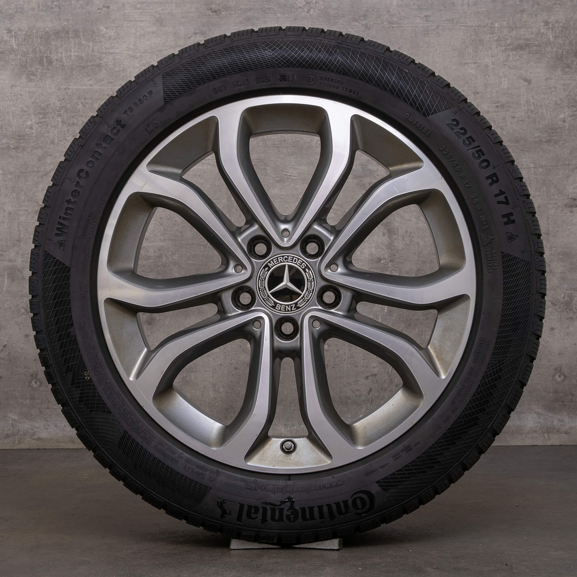 OEM Mercedes Benz C-Class winter wheels 17 inch W205 C205 S205 A205 rims A2054010200 himalaya gray glossy turned